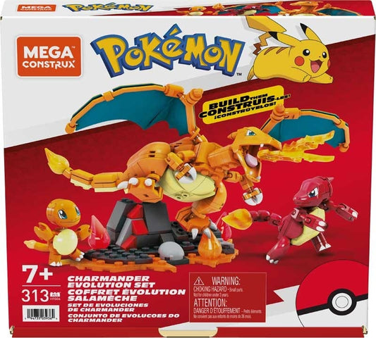 Purple Anime Building Blocks MEGA CONSTRUX POKEMON CHARMANDER EVOLUTION SET