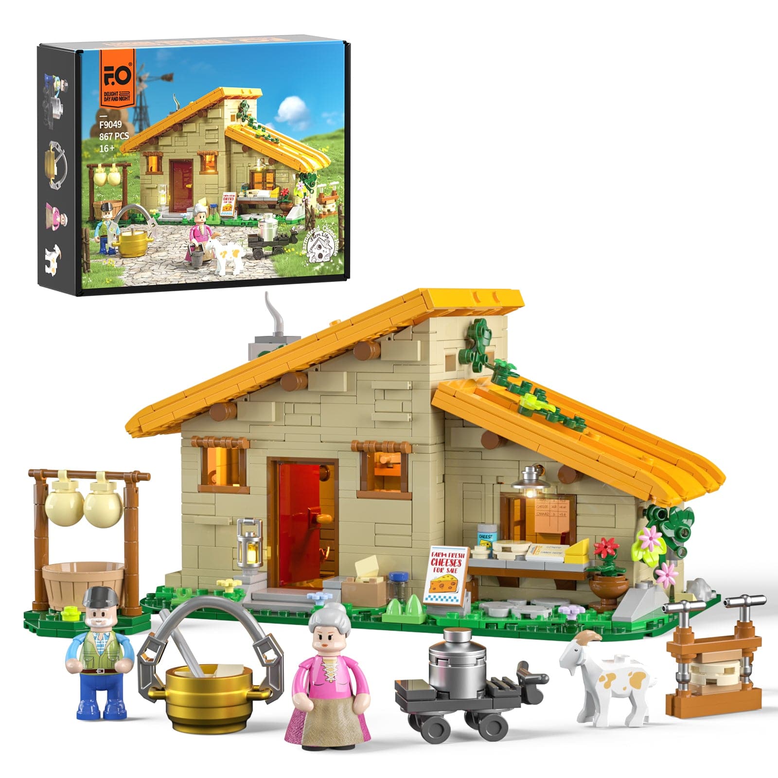 LUMIBRICKS - FUNWHOLE Farmstead Cheese House F9049 X004D4BZ6X