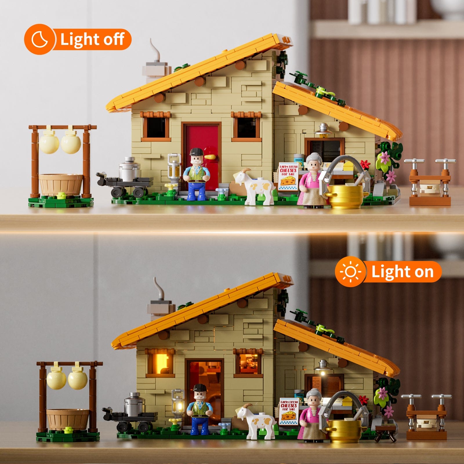 LUMIBRICKS - FUNWHOLE Farmstead Cheese House F9049 X004D4BZ6X