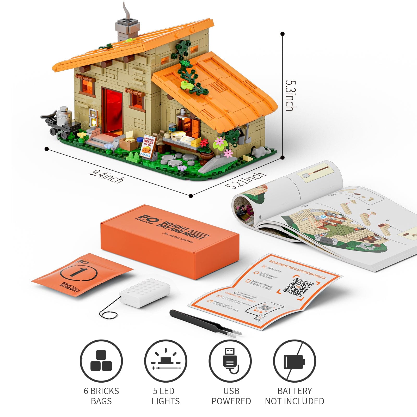 LUMIBRICKS - FUNWHOLE Farmstead Cheese House F9049 X004D4BZ6X