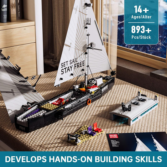 MouldKing Modern Twin-Masted Sailboat 10194 6972316266477