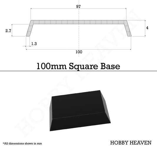 Base 100mm Square Plain Plastic Bases