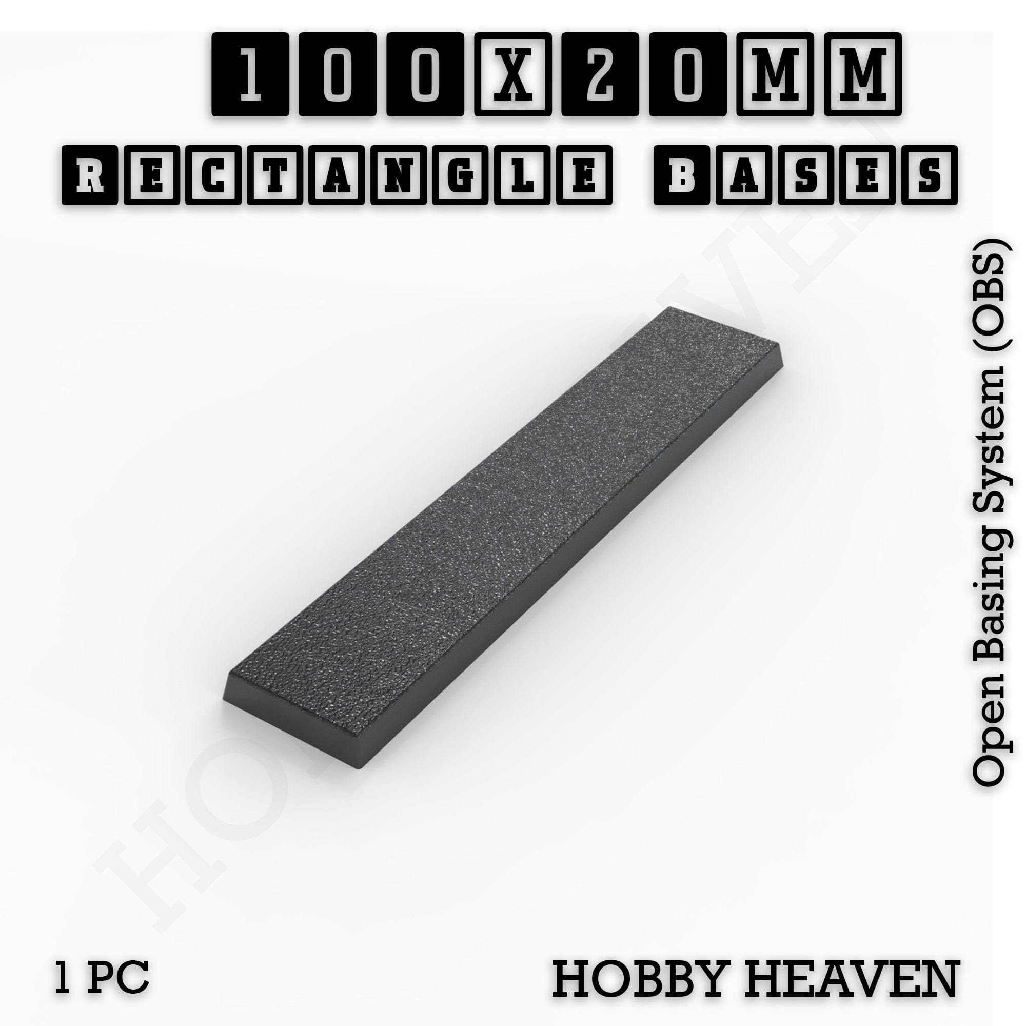 Base Rectangle Bases Range Sizes - 75x30mm to 125x40mm Medium Sizes 3d Print Full Range Tabletop Games