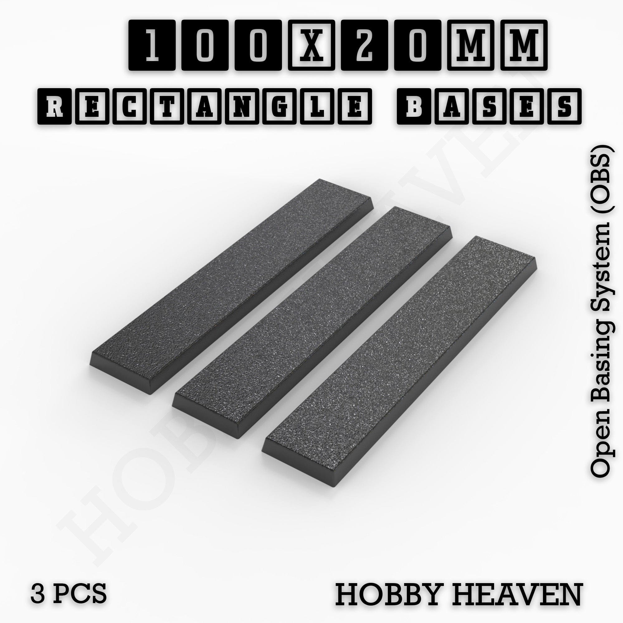 Base Rectangle Bases Range Sizes - 75x30mm to 125x40mm Medium Sizes 3d Print Full Range Tabletop Games