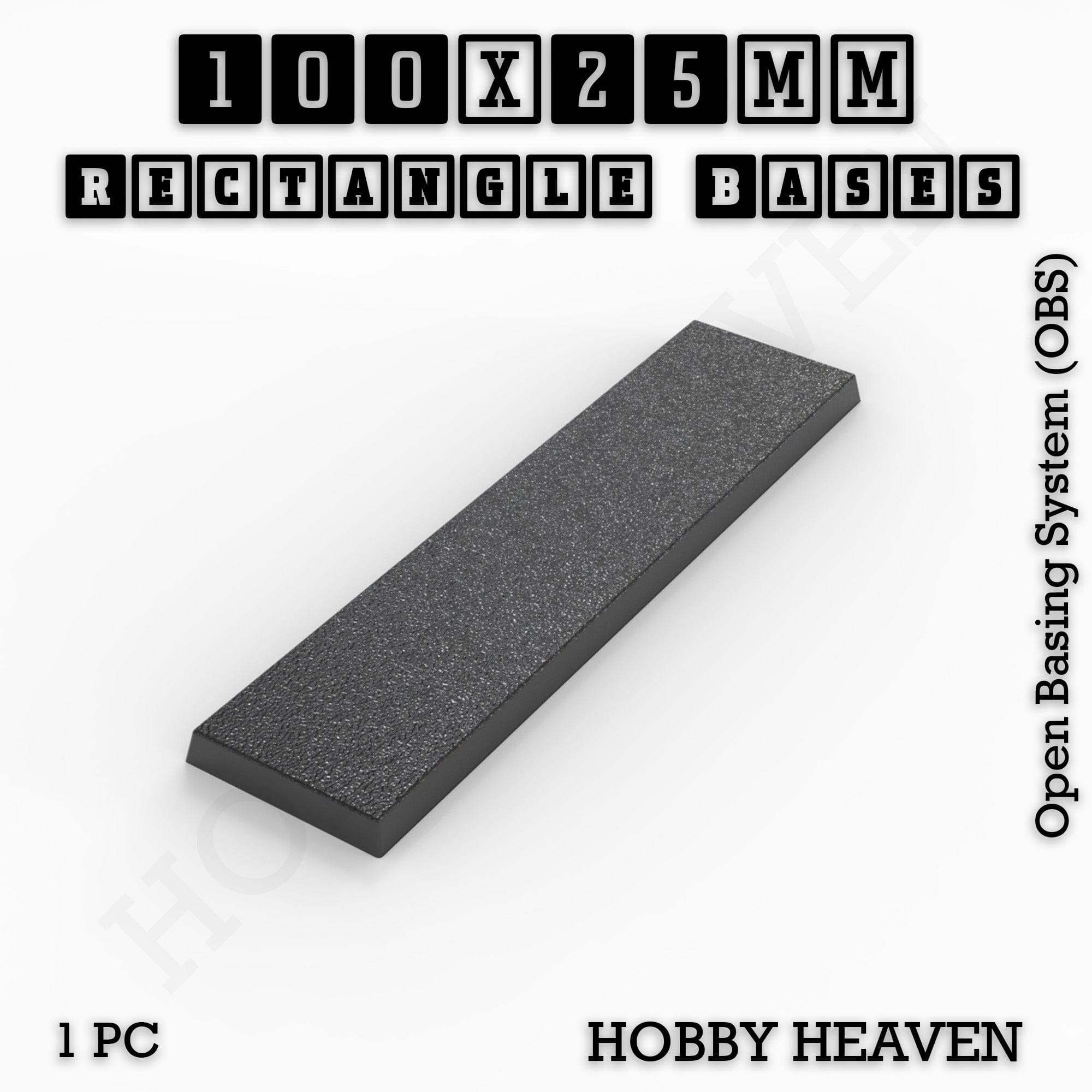Base Rectangle Bases Range Sizes - 75x30mm to 125x40mm Medium Sizes 3d Print Full Range Tabletop Games