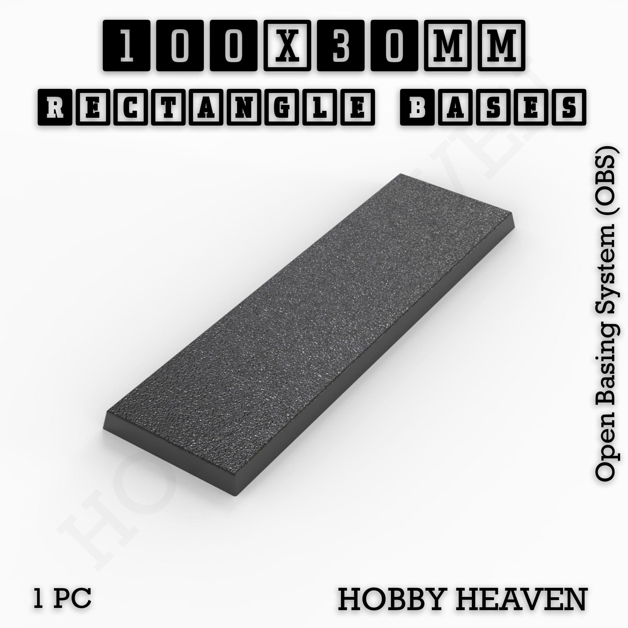 Base Rectangle Bases Range Sizes - 75x30mm to 125x40mm Medium Sizes 3d Print Full Range Tabletop Games