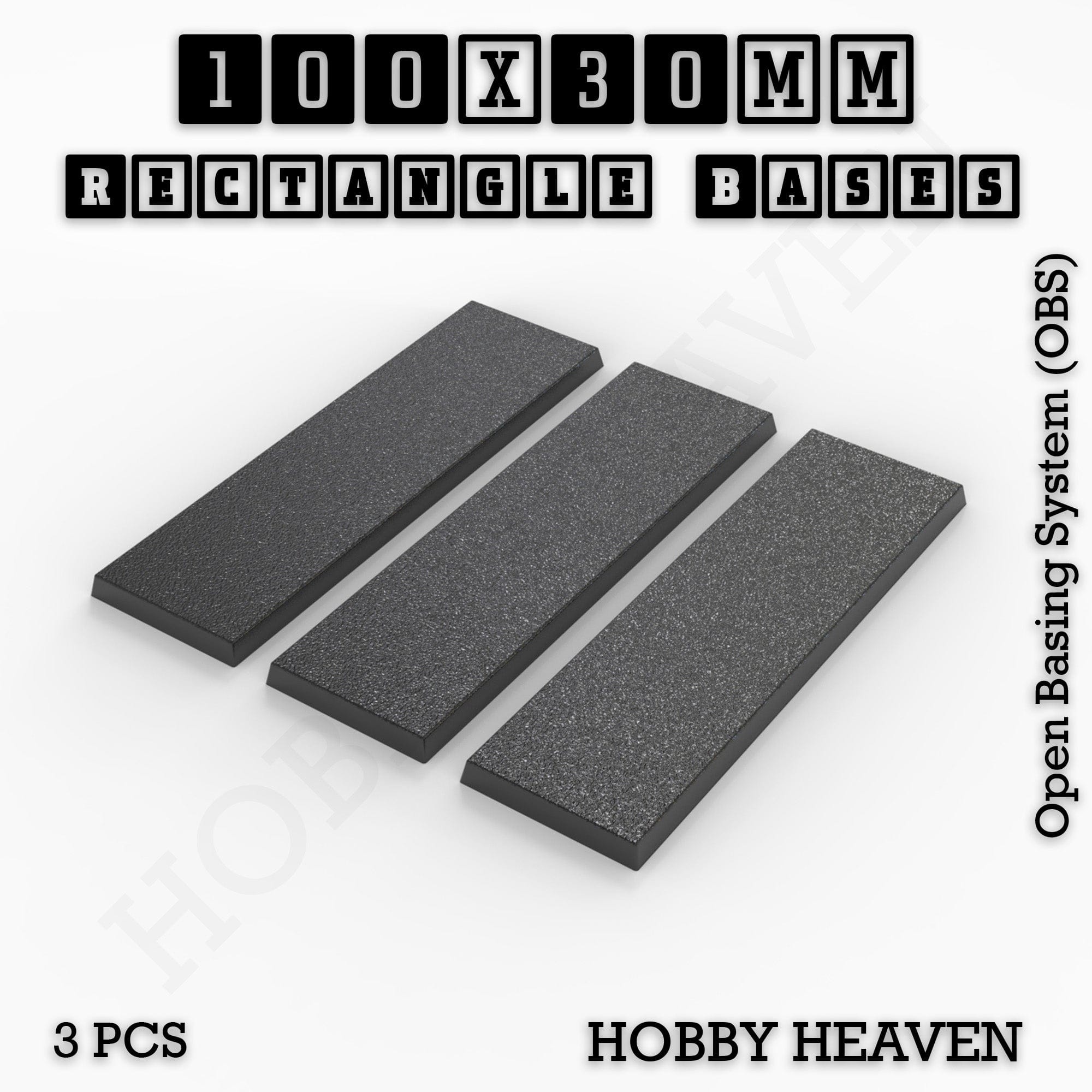 Base Rectangle Bases Range Sizes - 75x30mm to 125x40mm Medium Sizes 3d Print Full Range Tabletop Games