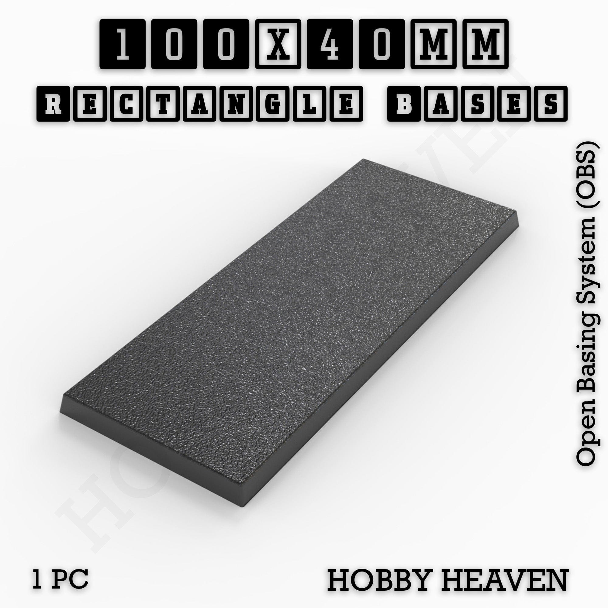 Base Rectangle Bases Range Sizes - 75x30mm to 125x40mm Medium Sizes 3d Print Full Range Tabletop Games
