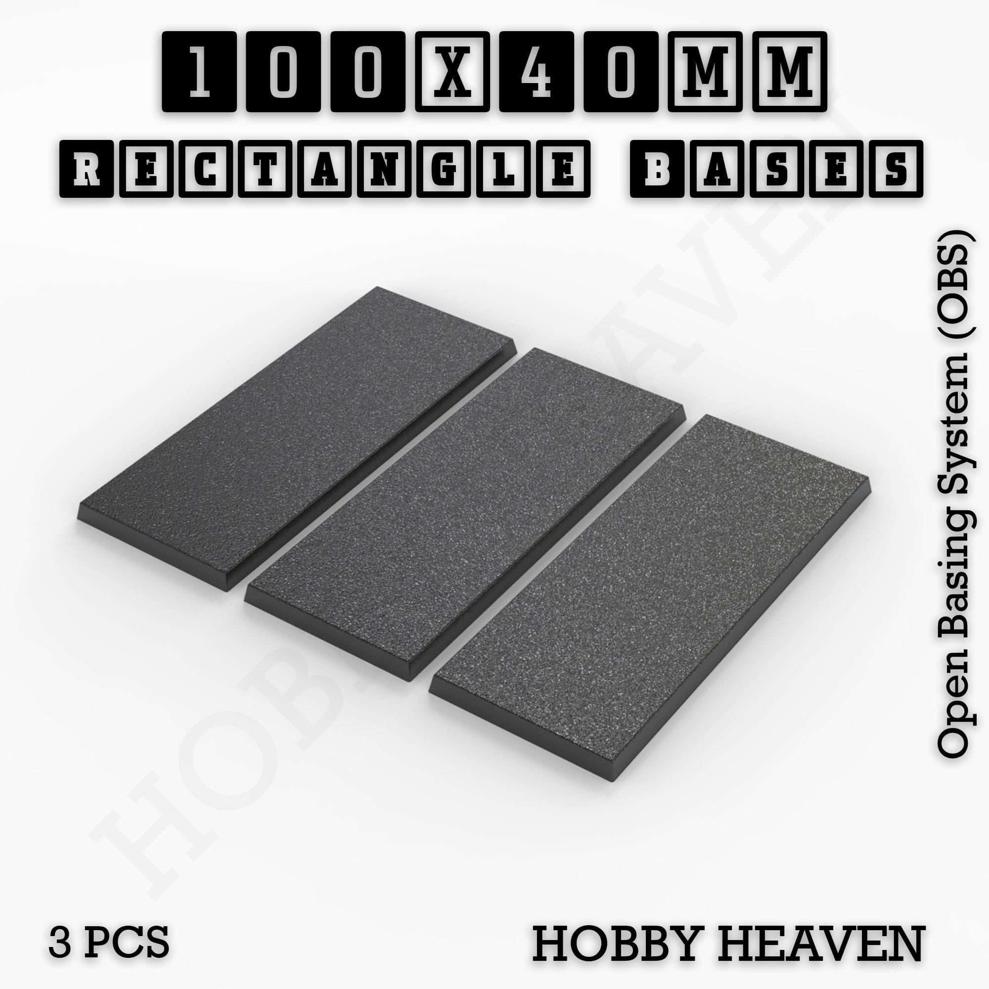 Base Rectangle Bases Range Sizes - 75x30mm to 125x40mm Medium Sizes 3d Print Full Range Tabletop Games