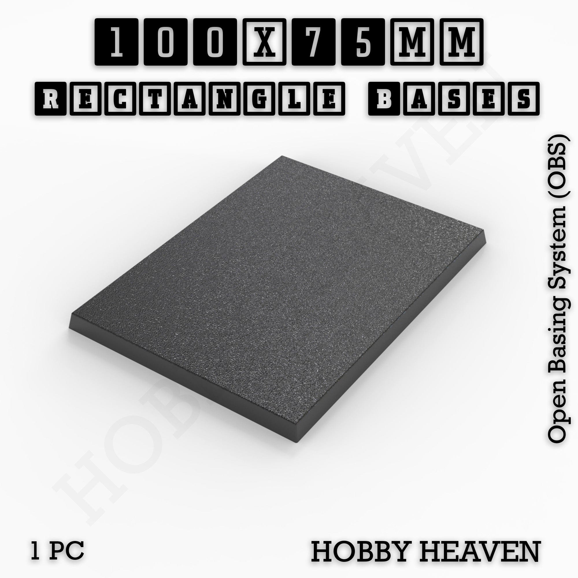 Base Rectangle Bases Range Sizes - 75x30mm to 125x40mm Medium Sizes 3d Print Full Range Tabletop Games