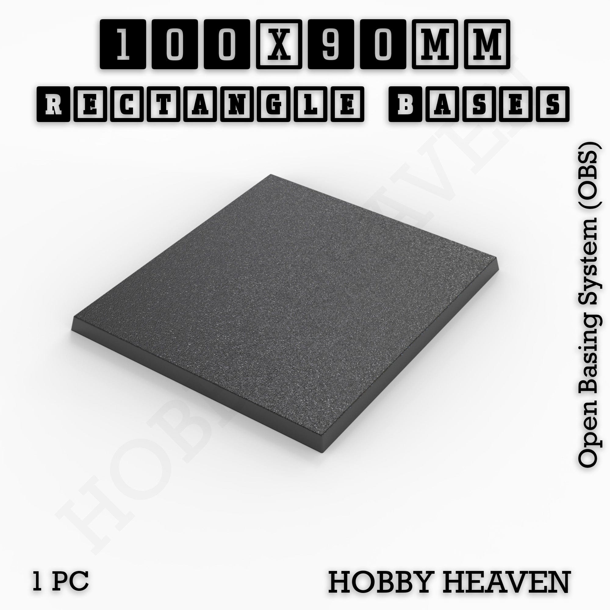 Base Rectangle Bases Range Sizes - 75x30mm to 125x40mm Medium Sizes 3d Print Full Range Tabletop Games