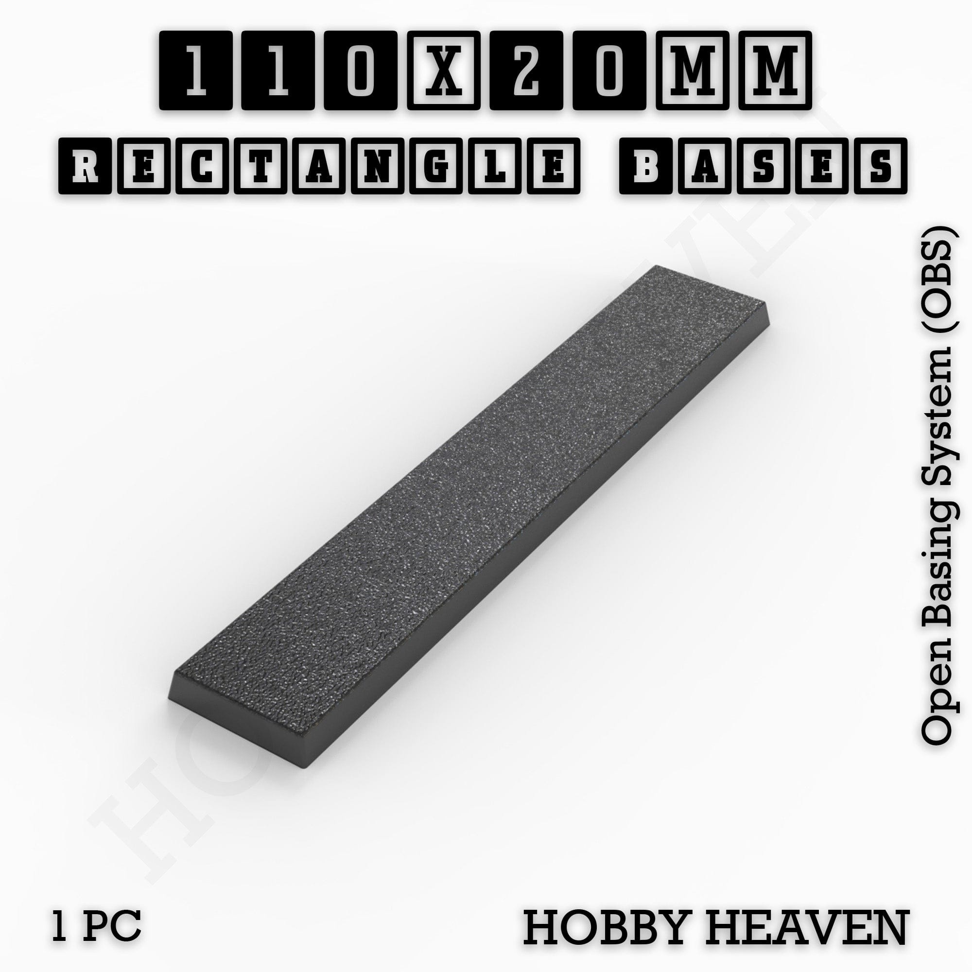 Base Rectangle Bases Range Sizes - 75x30mm to 125x40mm Medium Sizes 3d Print Full Range Tabletop Games