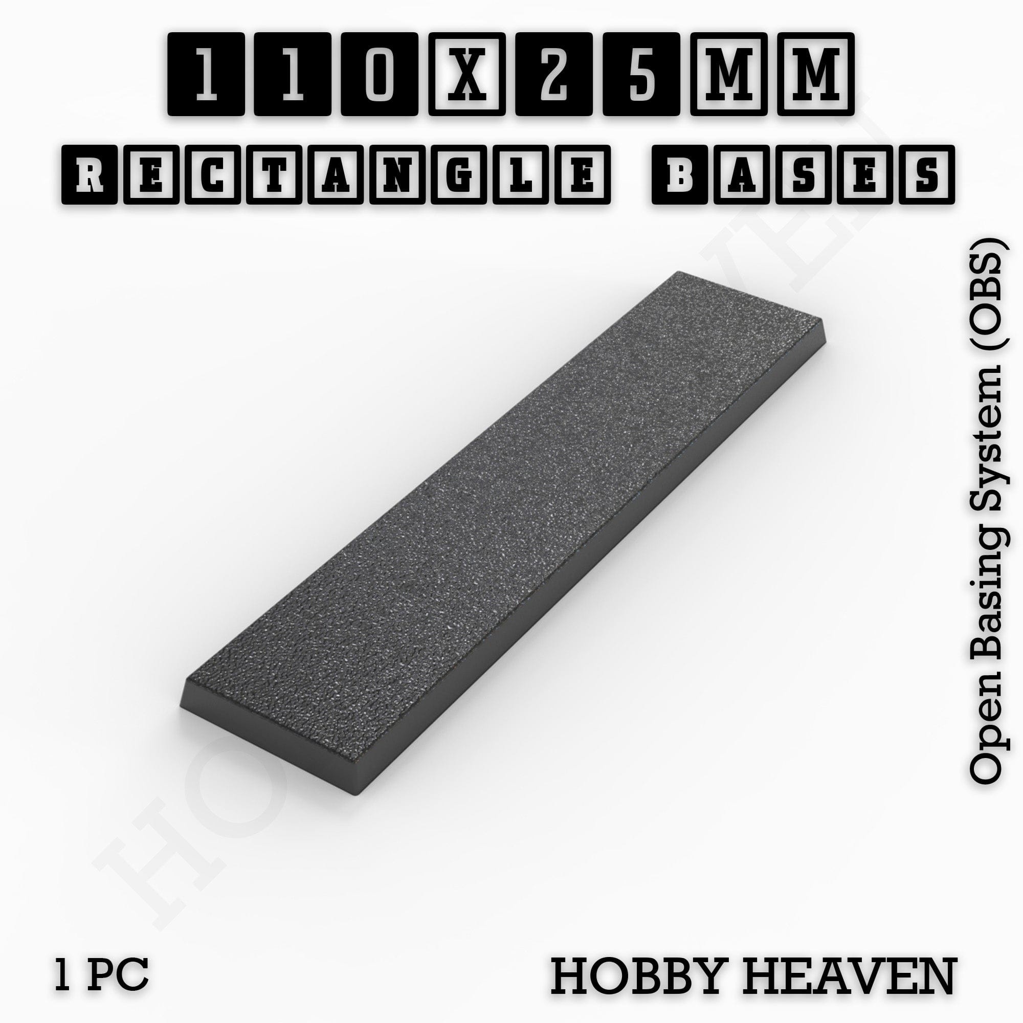 Base Rectangle Bases Range Sizes - 75x30mm to 125x40mm Medium Sizes 3d Print Full Range Tabletop Games