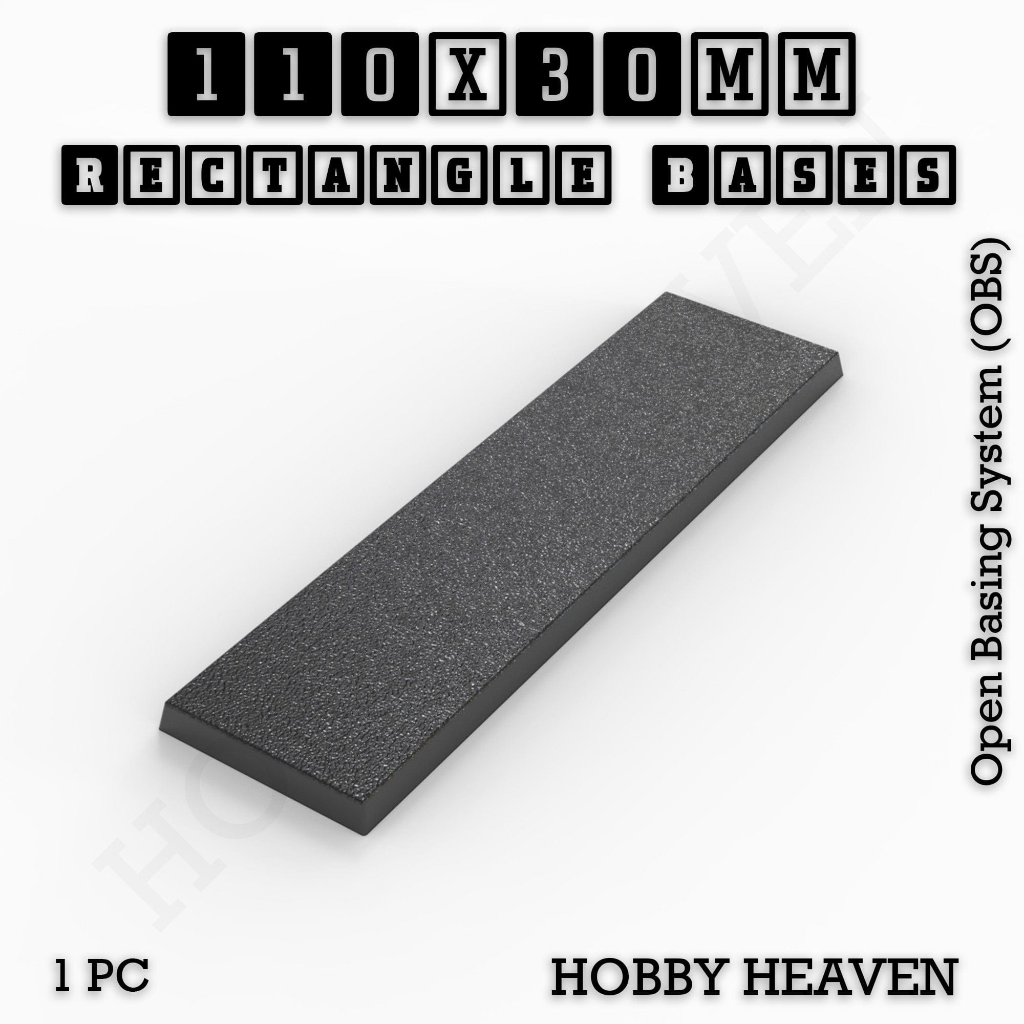 Base Rectangle Bases Range Sizes - 75x30mm to 125x40mm Medium Sizes 3d Print Full Range Tabletop Games