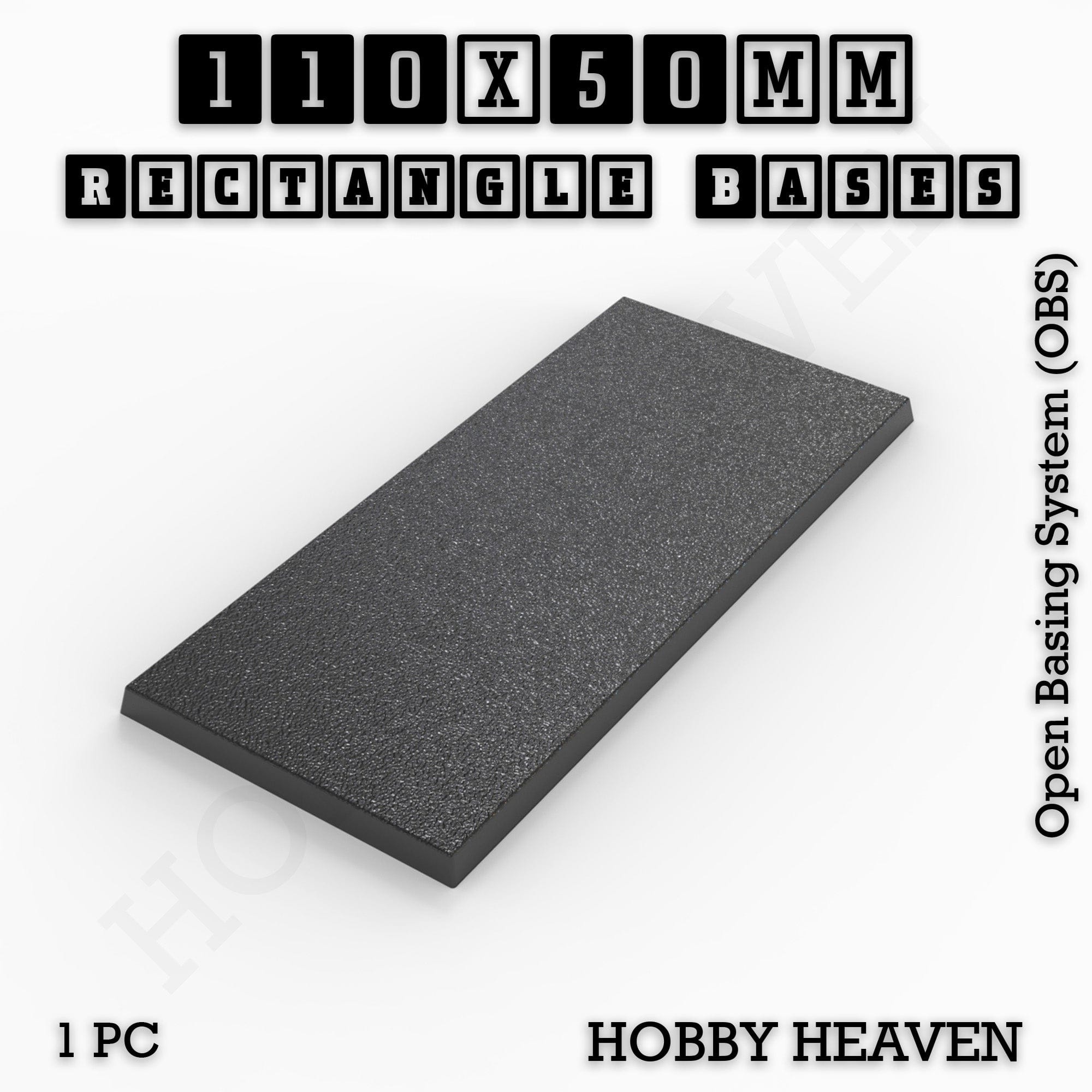 Base Rectangle Bases Range Sizes - 75x30mm to 125x40mm Medium Sizes 3d Print Full Range Tabletop Games