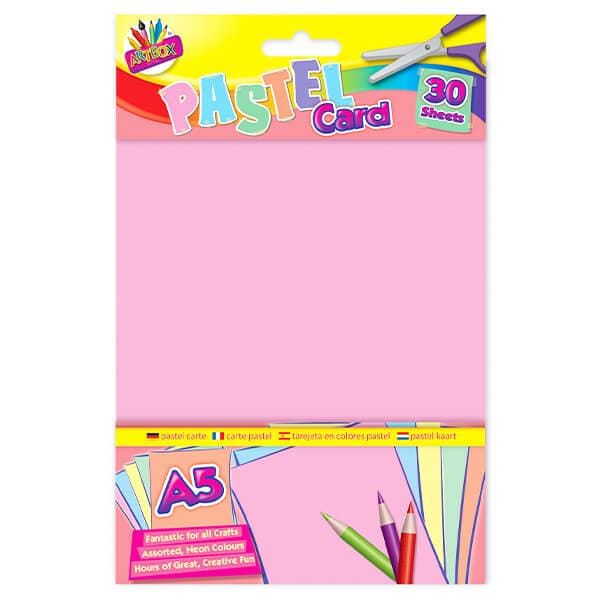 Arts & Crafts > Paper & Craft Materials > Paper > Card Paper Children's Pack of 30 Assorted A5 Pastel Craft Card Sheets 5013922068794