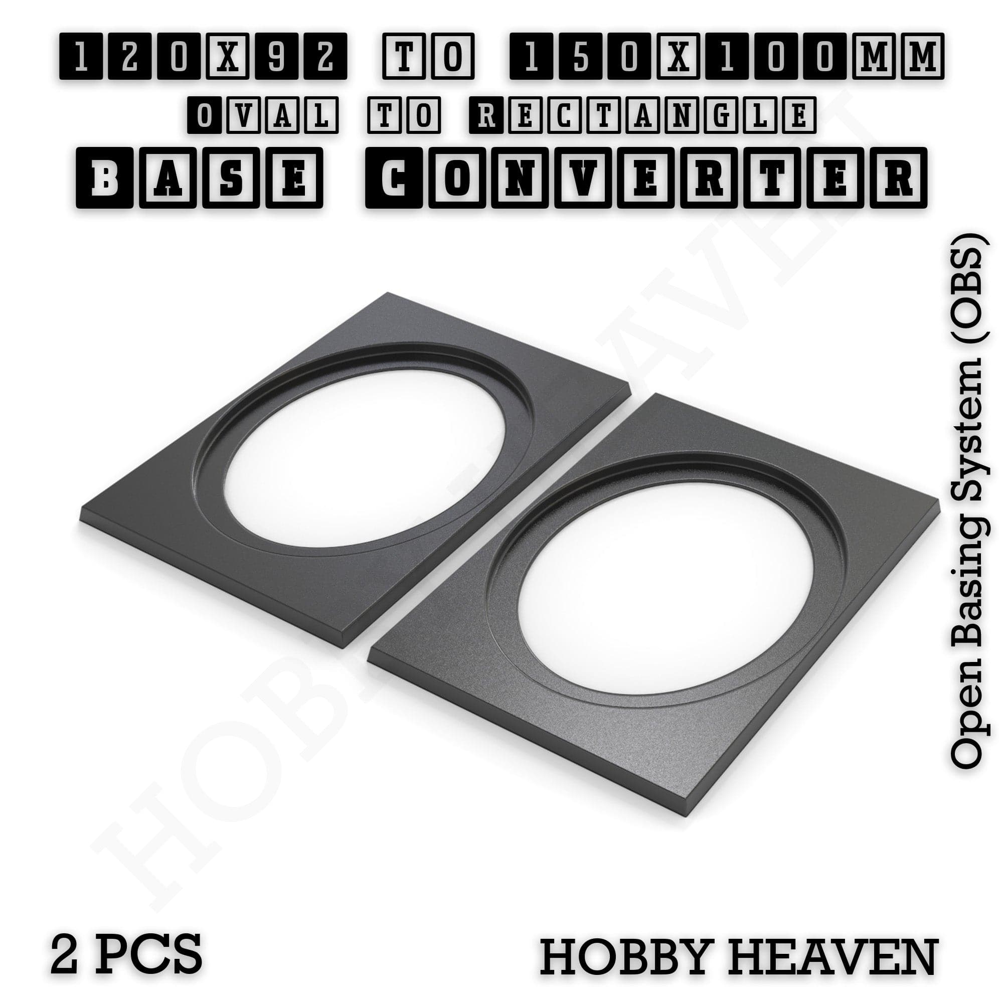 Base Converter Wargaming Oval to Rectangle Base Converters – Tabletop Games | 3D Printed Tabletop Accessories