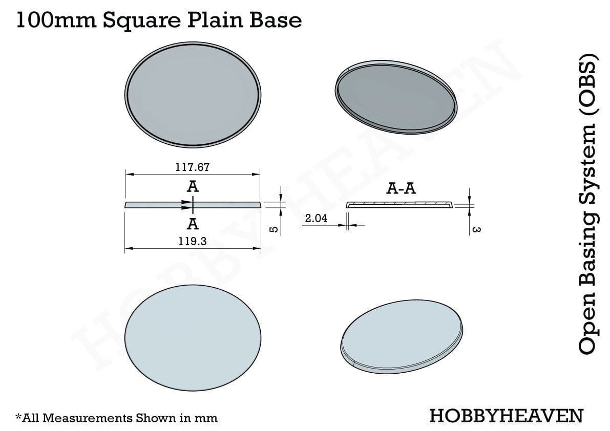Base 120x92mm Oval Plain Plastic Base