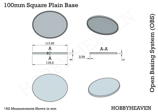 Base 120x92mm Oval Plain Plastic Base
