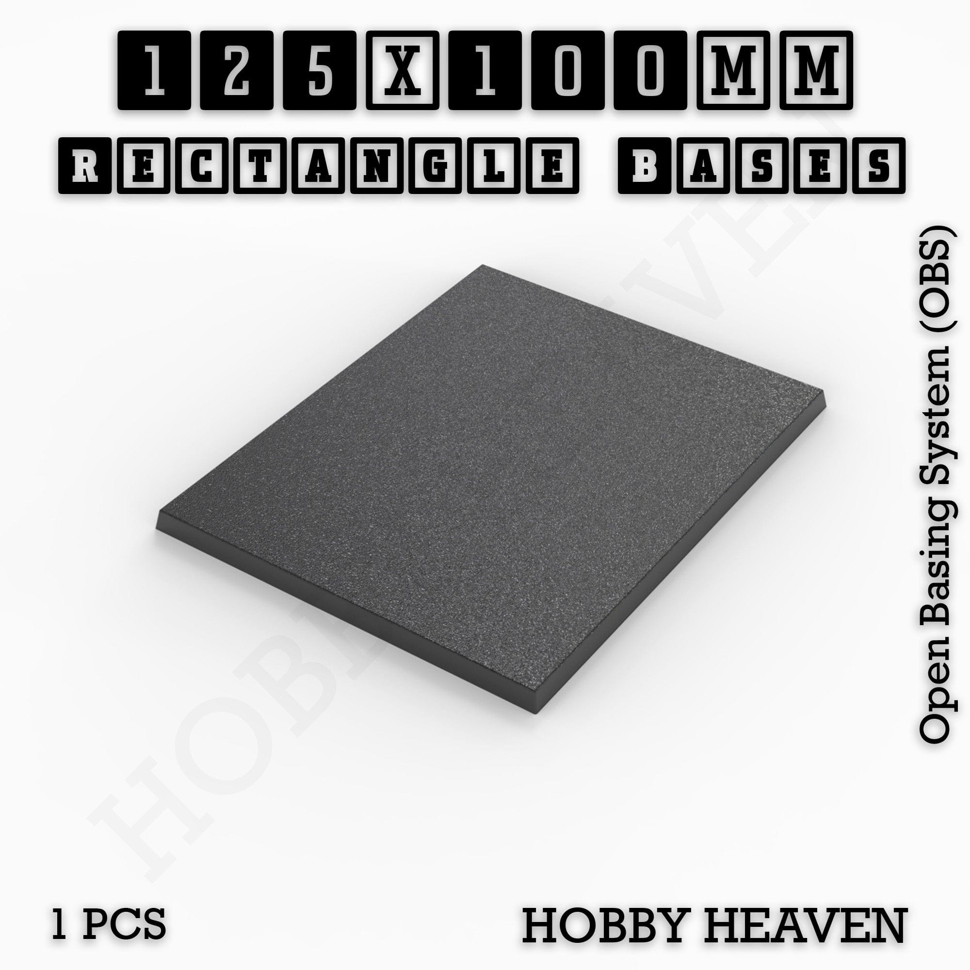 Base Rectangle Bases Range Sizes - 125x50mm to 200x175mm Large Sizes 3d Print Full Range Tabletop Games