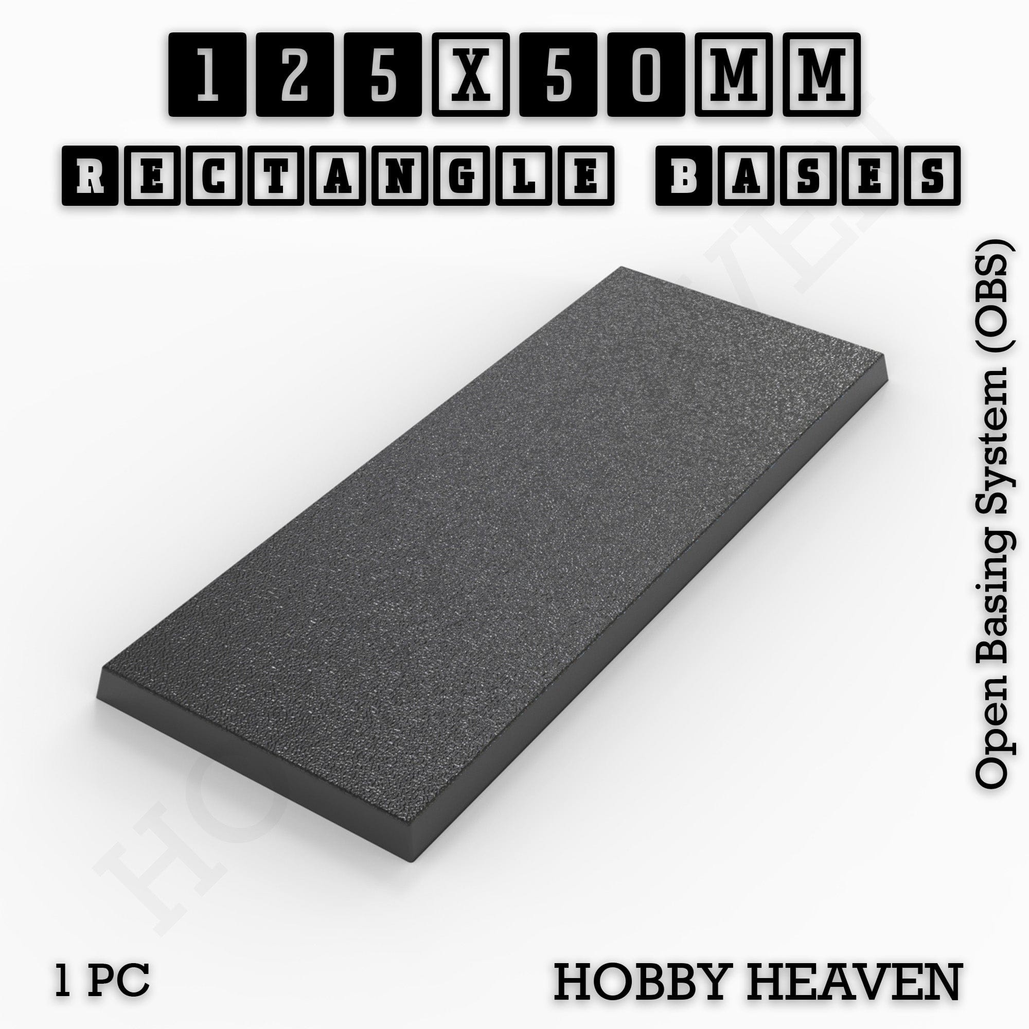 Base Rectangle Bases Range Sizes - 125x50mm to 200x175mm Large Sizes 3d Print Full Range Tabletop Games