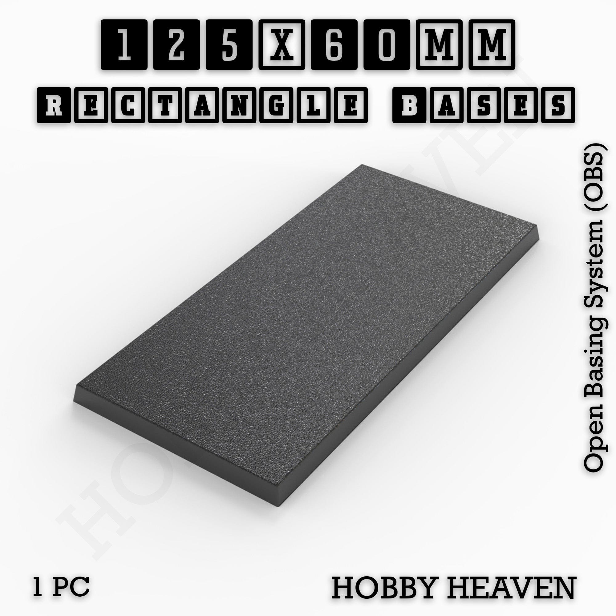 Base Rectangle Bases Range Sizes - 125x50mm to 200x175mm Large Sizes 3d Print Full Range Tabletop Games