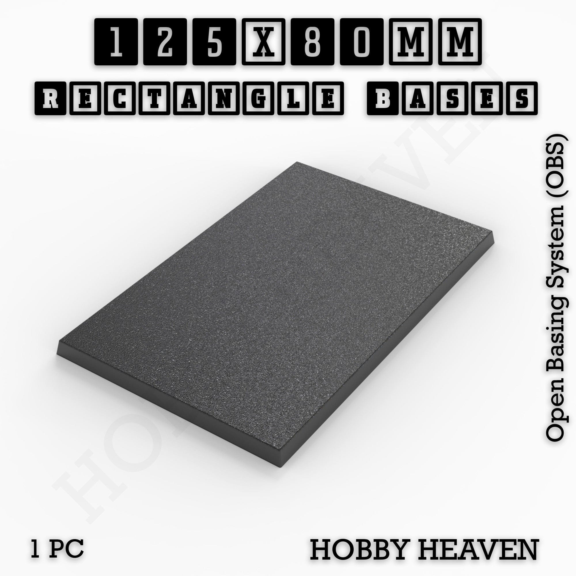 Base Rectangle Bases Range Sizes - 125x50mm to 200x175mm Large Sizes 3d Print Full Range Tabletop Games