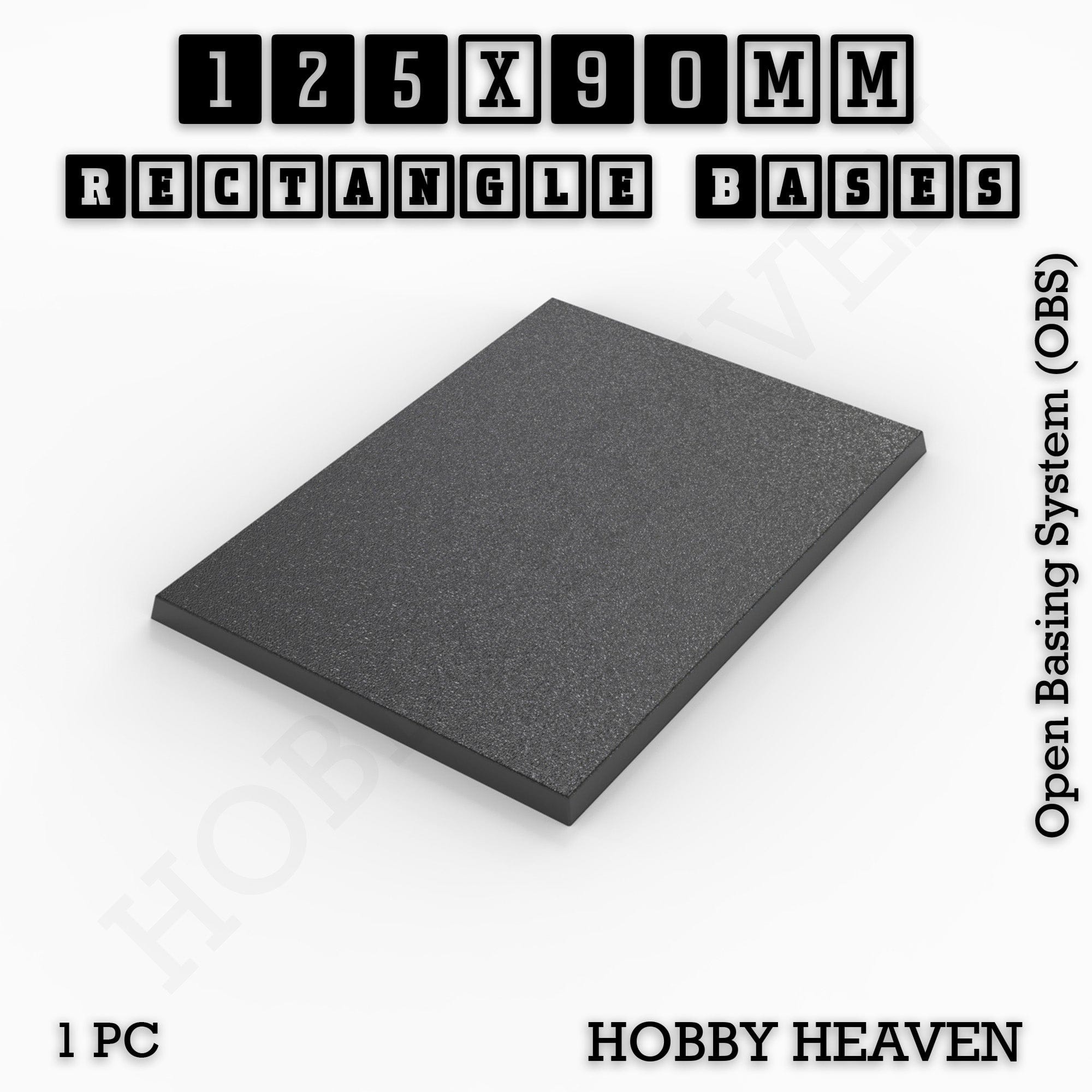 Base Rectangle Bases Range Sizes - 125x50mm to 200x175mm Large Sizes 3d Print Full Range Tabletop Games