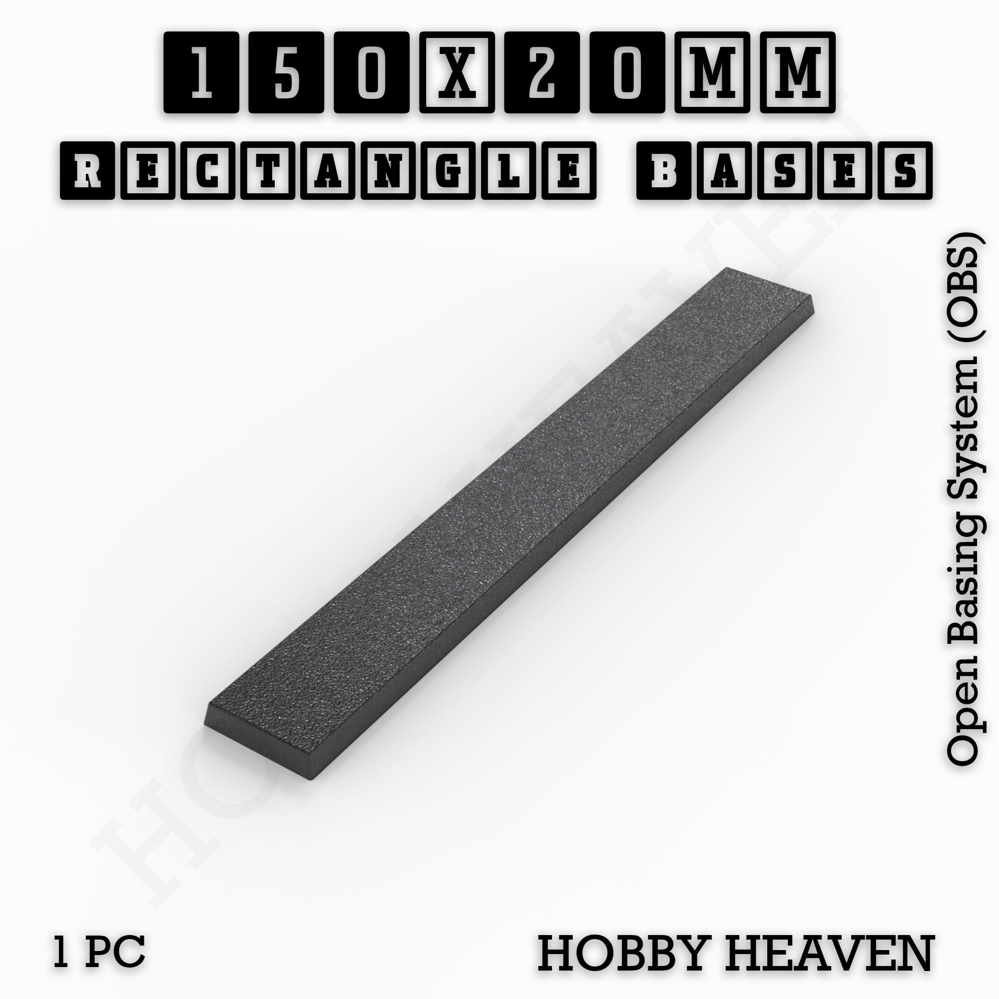 Base Rectangle Bases Range Sizes - 125x50mm to 200x175mm Large Sizes 3d Print Full Range Tabletop Games
