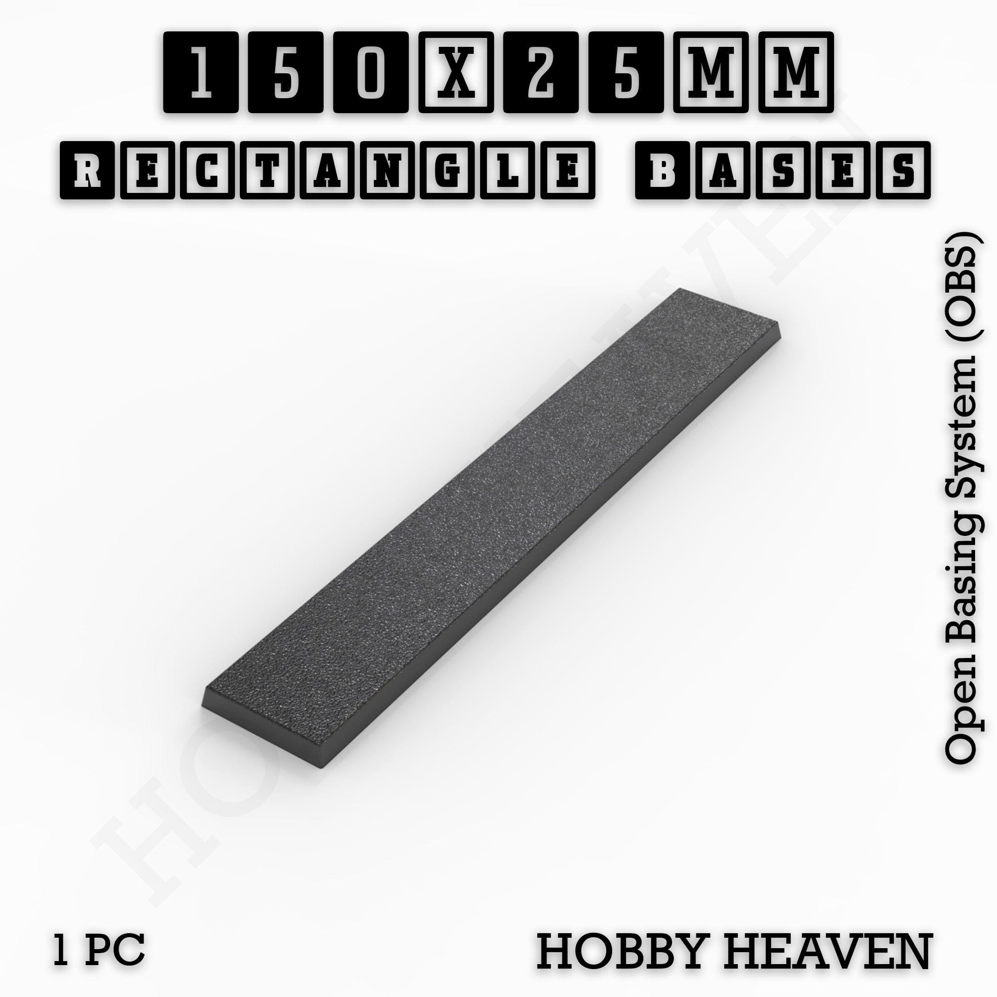 Base Rectangle Bases Range Sizes - 125x50mm to 200x175mm Large Sizes 3d Print Full Range Tabletop Games