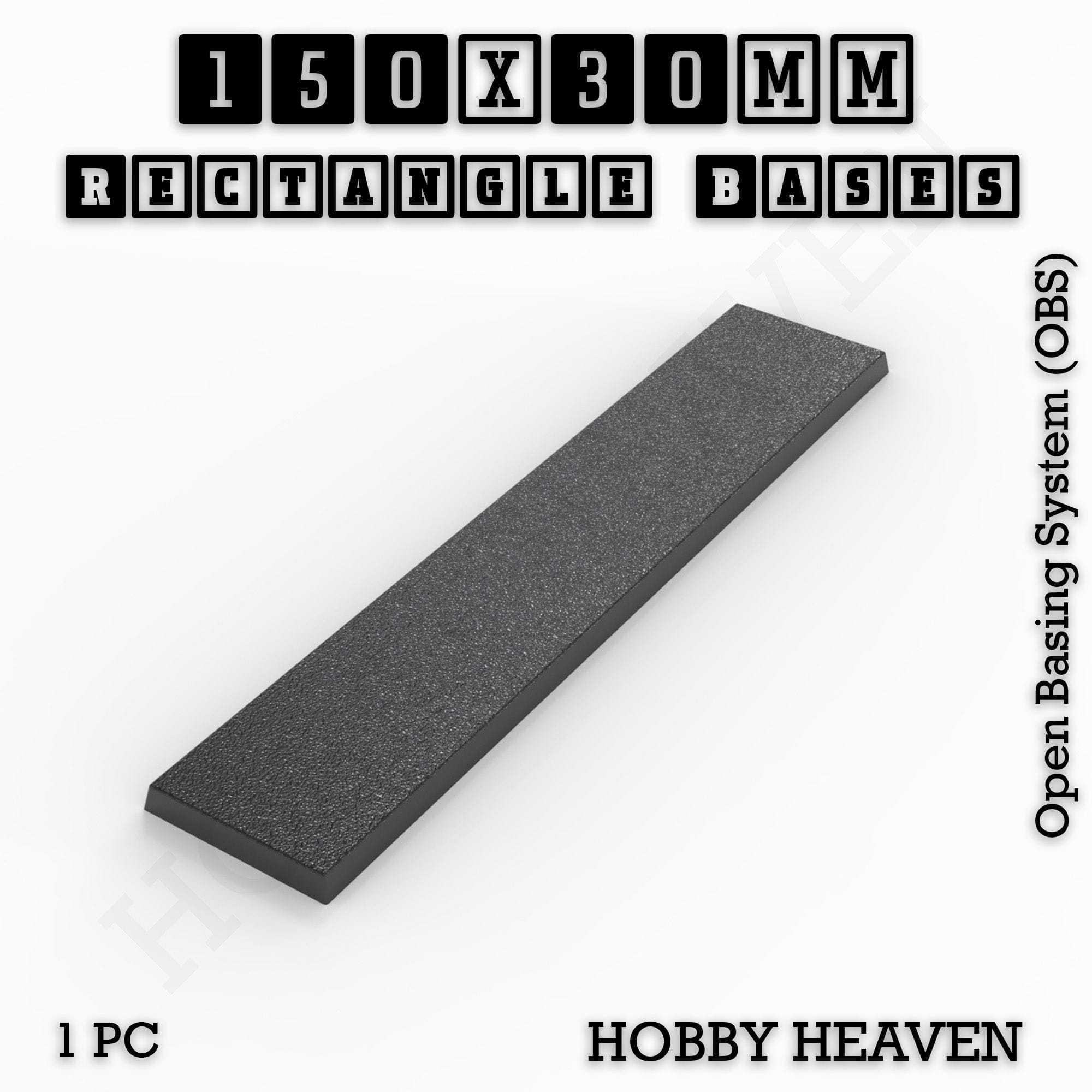 Base Rectangle Bases Range Sizes - 125x50mm to 200x175mm Large Sizes 3d Print Full Range Tabletop Games