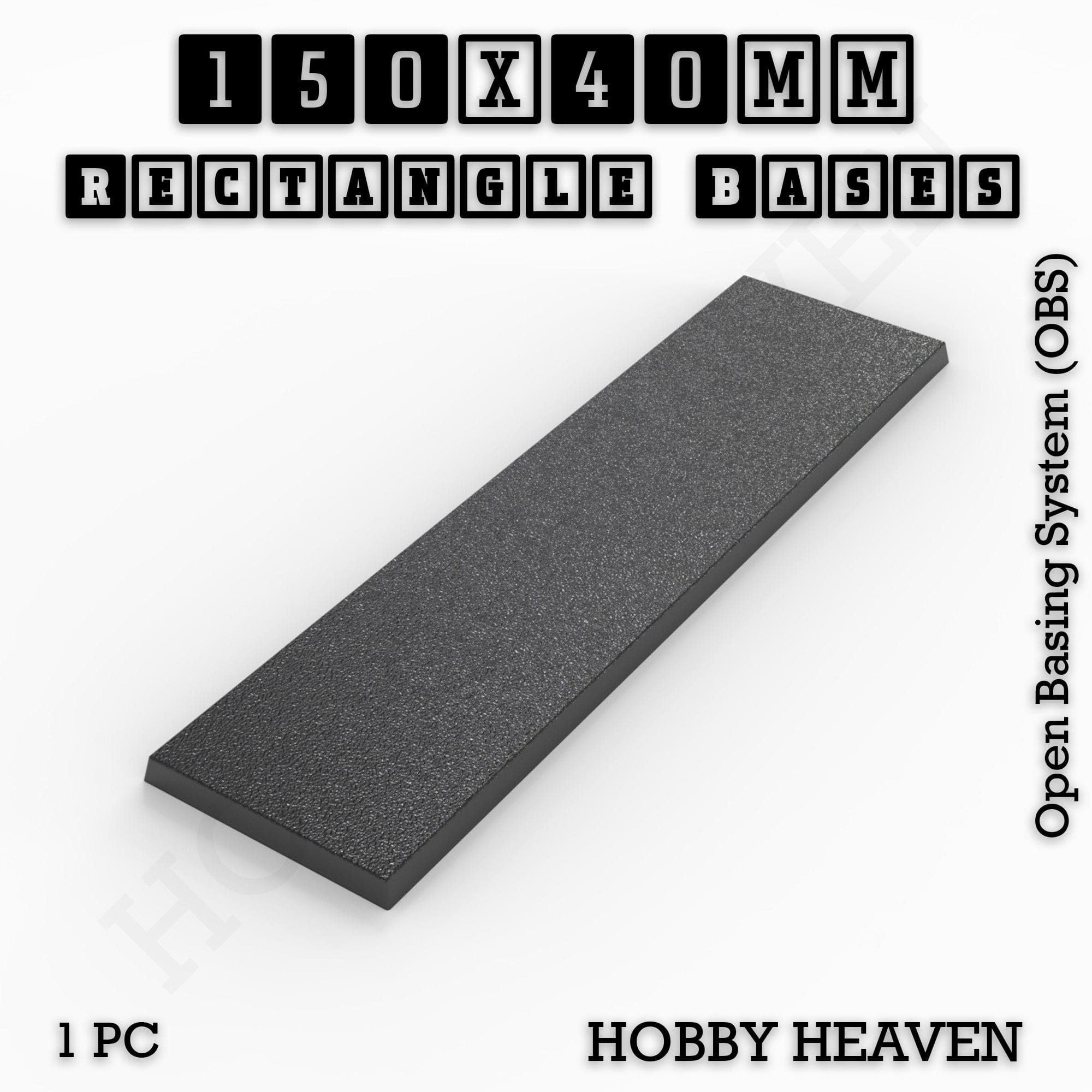 Base Rectangle Bases Range Sizes - 125x50mm to 200x175mm Large Sizes 3d Print Full Range Tabletop Games