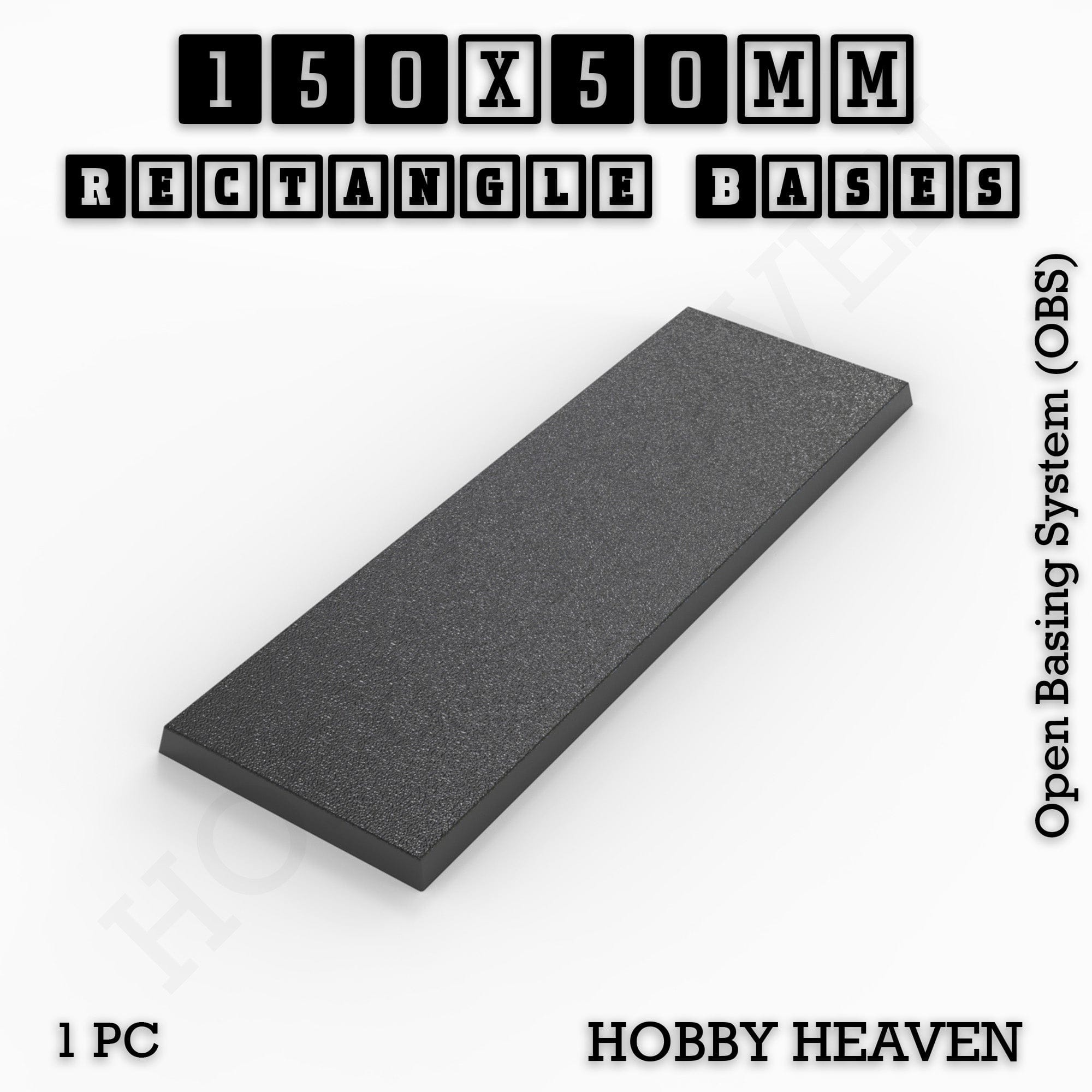 Base Rectangle Bases Range Sizes - 125x50mm to 200x175mm Large Sizes 3d Print Full Range Tabletop Games