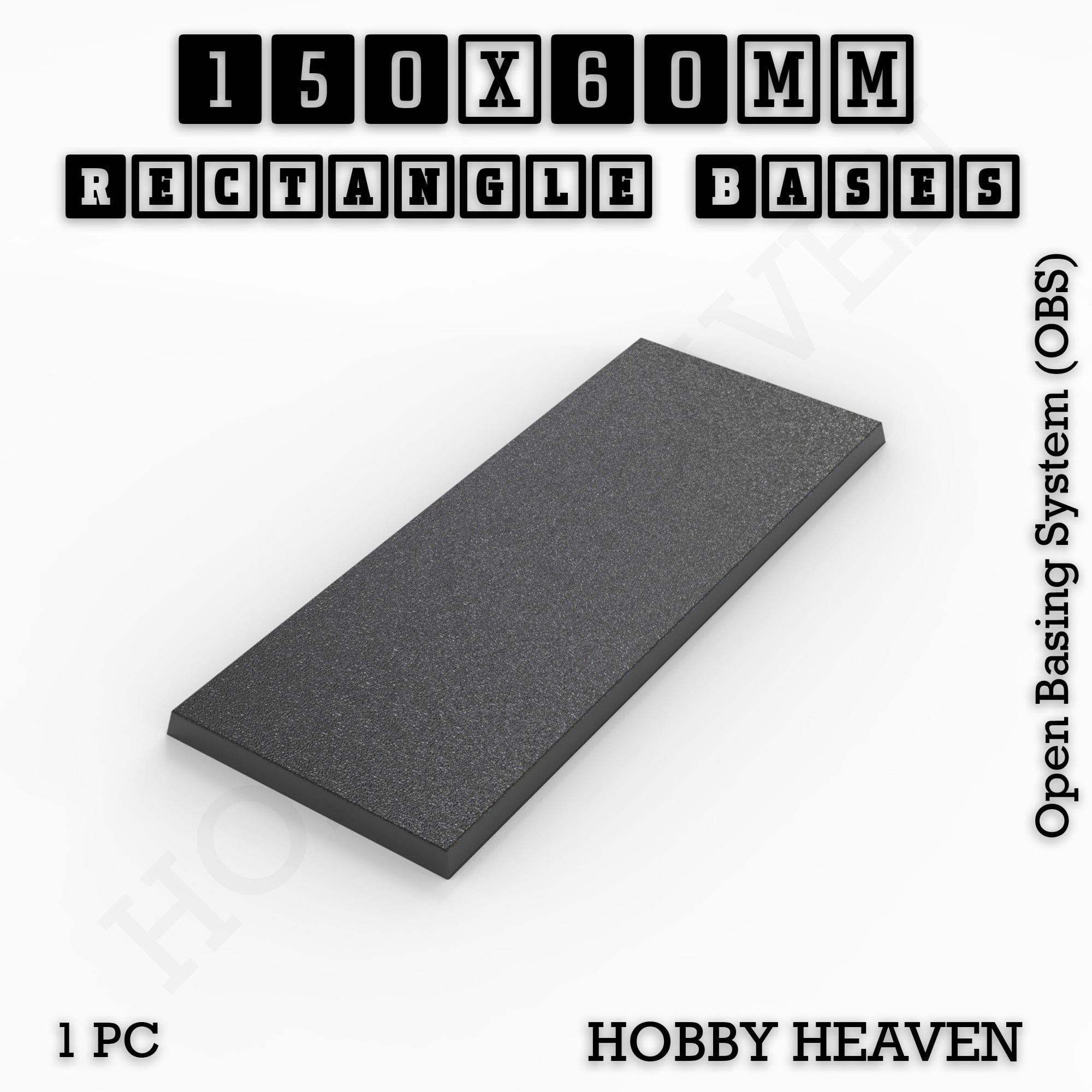 Base Rectangle Bases Range Sizes - 125x50mm to 200x175mm Large Sizes 3d Print Full Range Tabletop Games