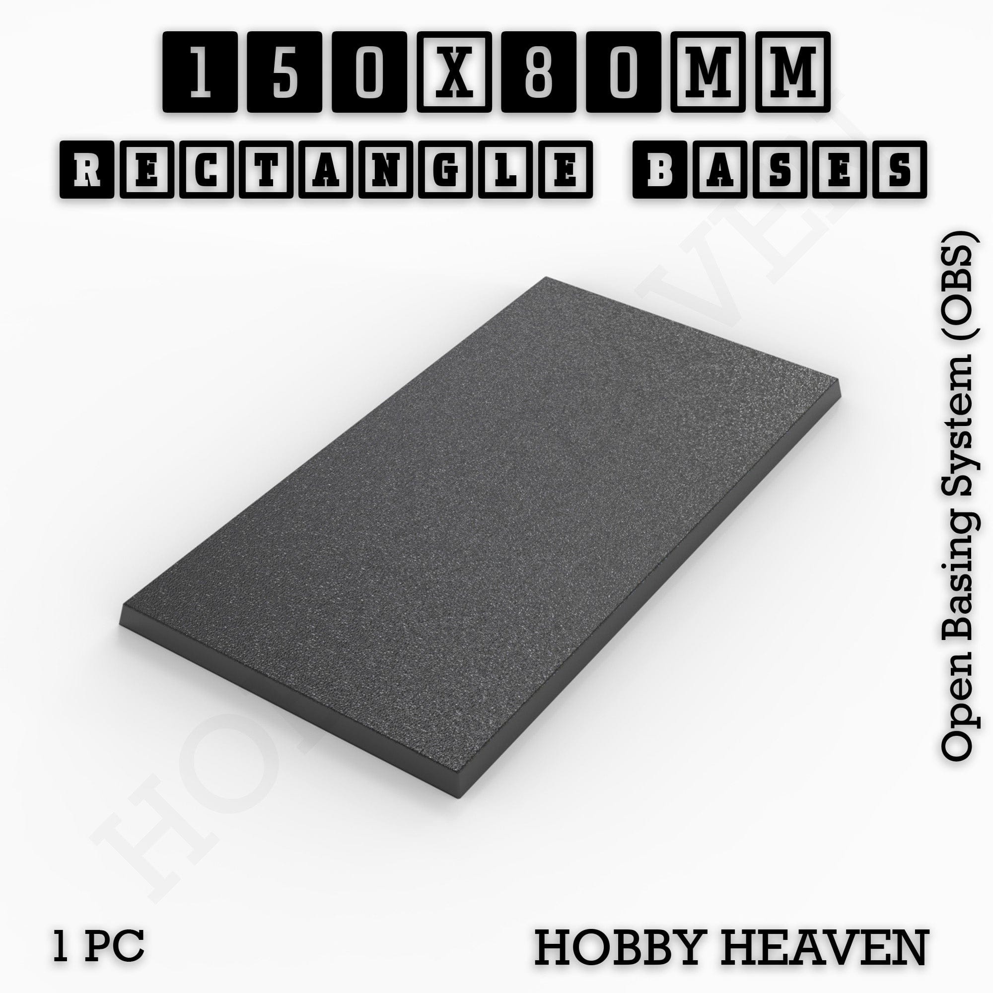 Base Rectangle Bases Range Sizes - 125x50mm to 200x175mm Large Sizes 3d Print Full Range Tabletop Games