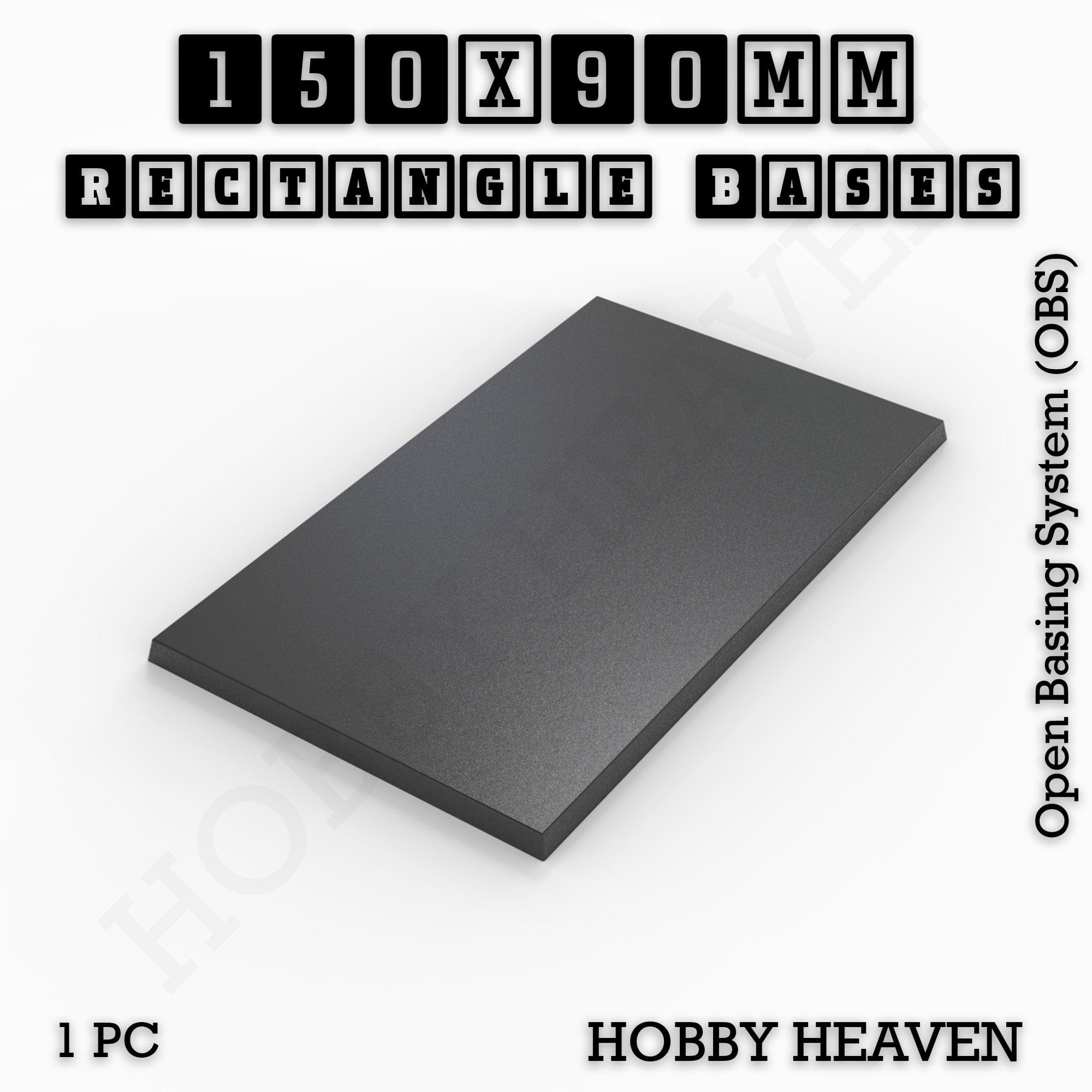 Base Rectangle Bases Range Sizes - 125x50mm to 200x175mm Large Sizes 3d Print Full Range Tabletop Games