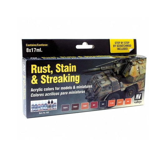 Paint Vallejo Model Color Set - Rust, Stains and Streaking (x8) 8429551701839