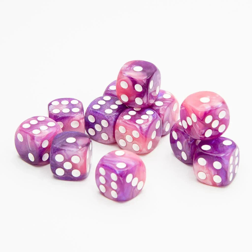 Tabletop Dominion DICE 16mm D6 | Iridescent Pink | Round Edge | 12 Pack