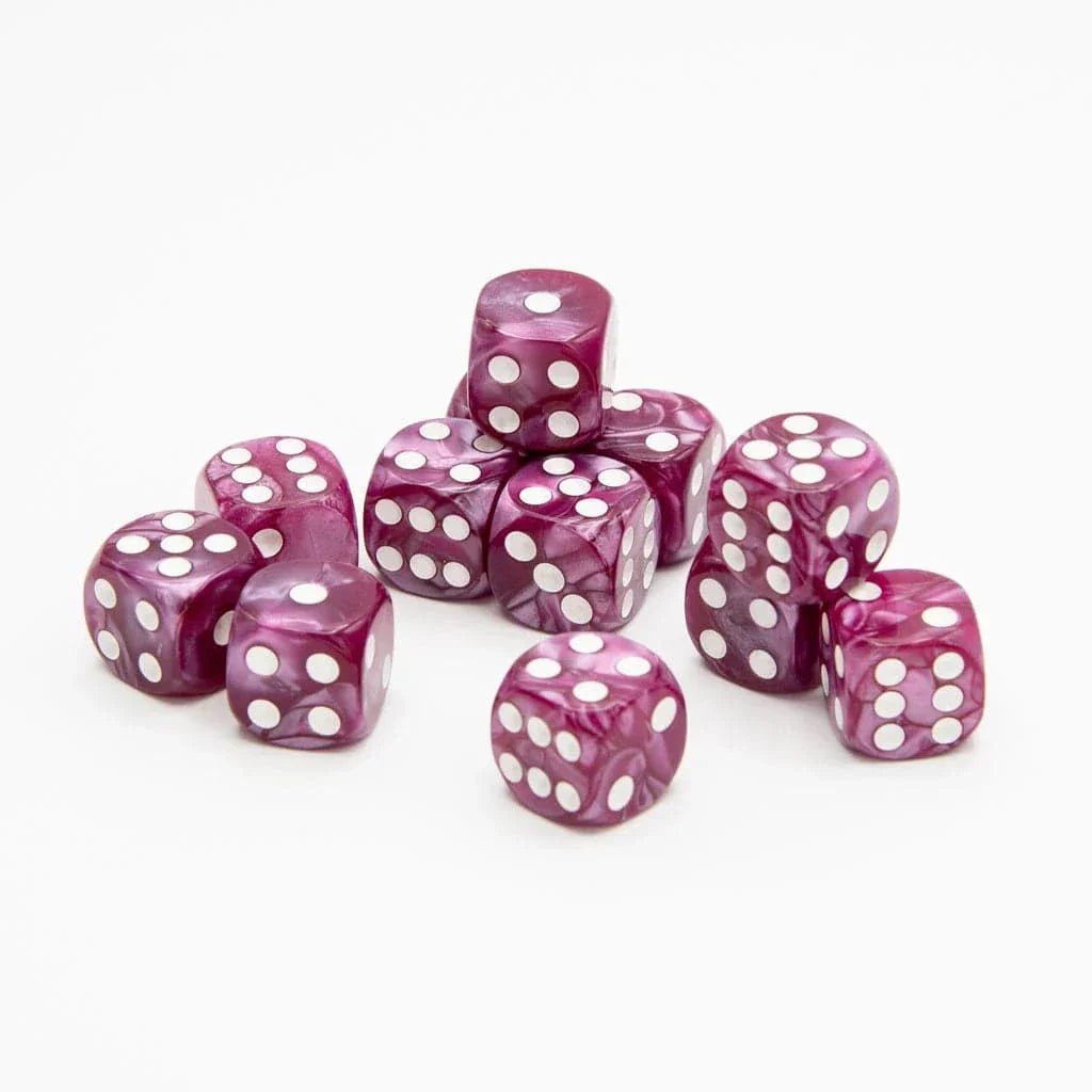 Tabletop Dominion DICE 16mm D6 | Pearl Fuchsia | Round Edge | 12 Pack
