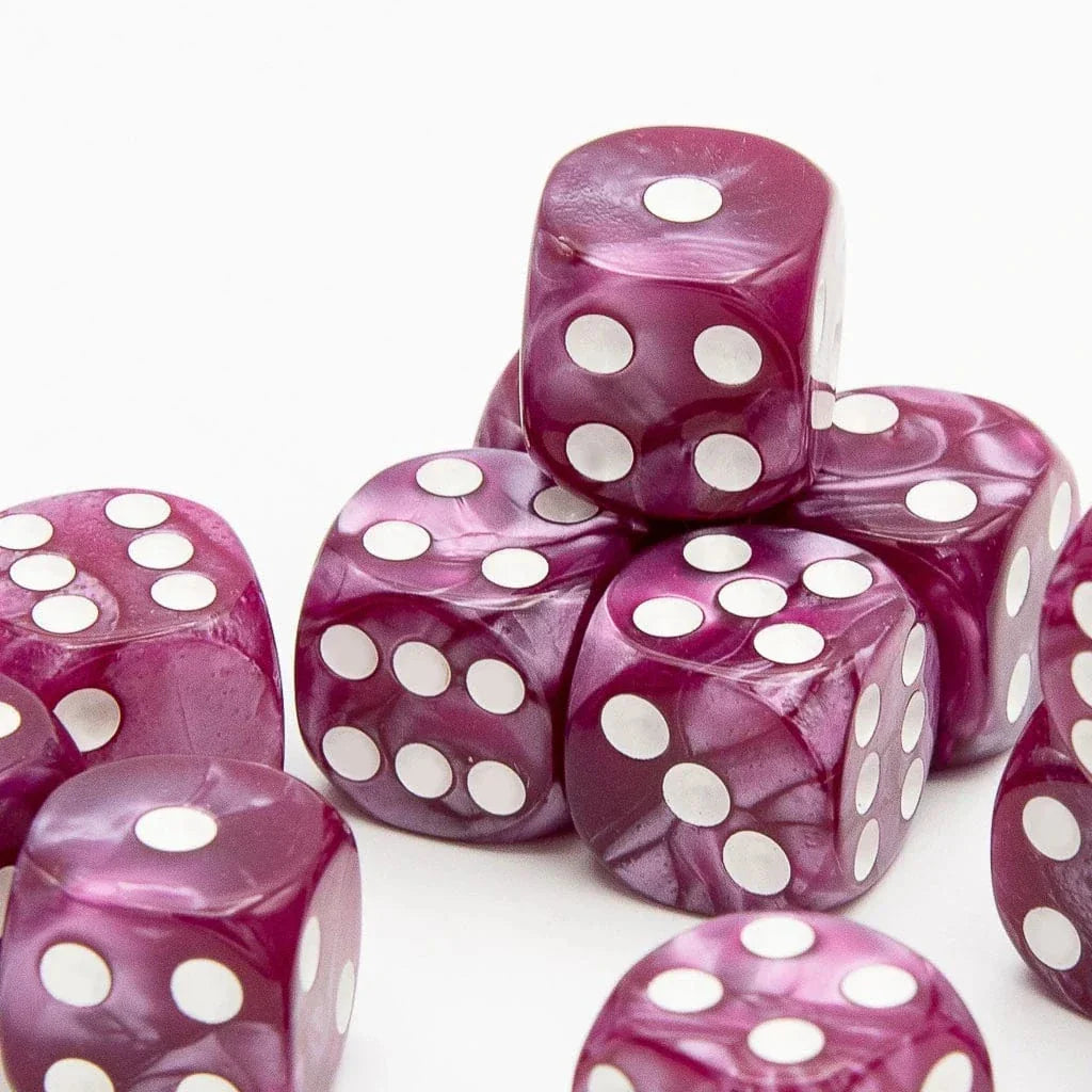 Tabletop Dominion DICE 16mm D6 | Pearl Fuchsia | Round Edge | 12 Pack