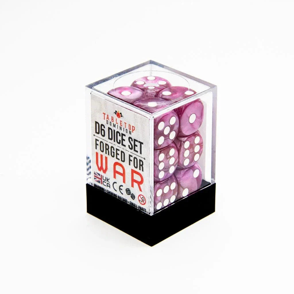 Tabletop Dominion DICE 16mm D6 | Pearl Fuchsia | Round Edge | 12 Pack