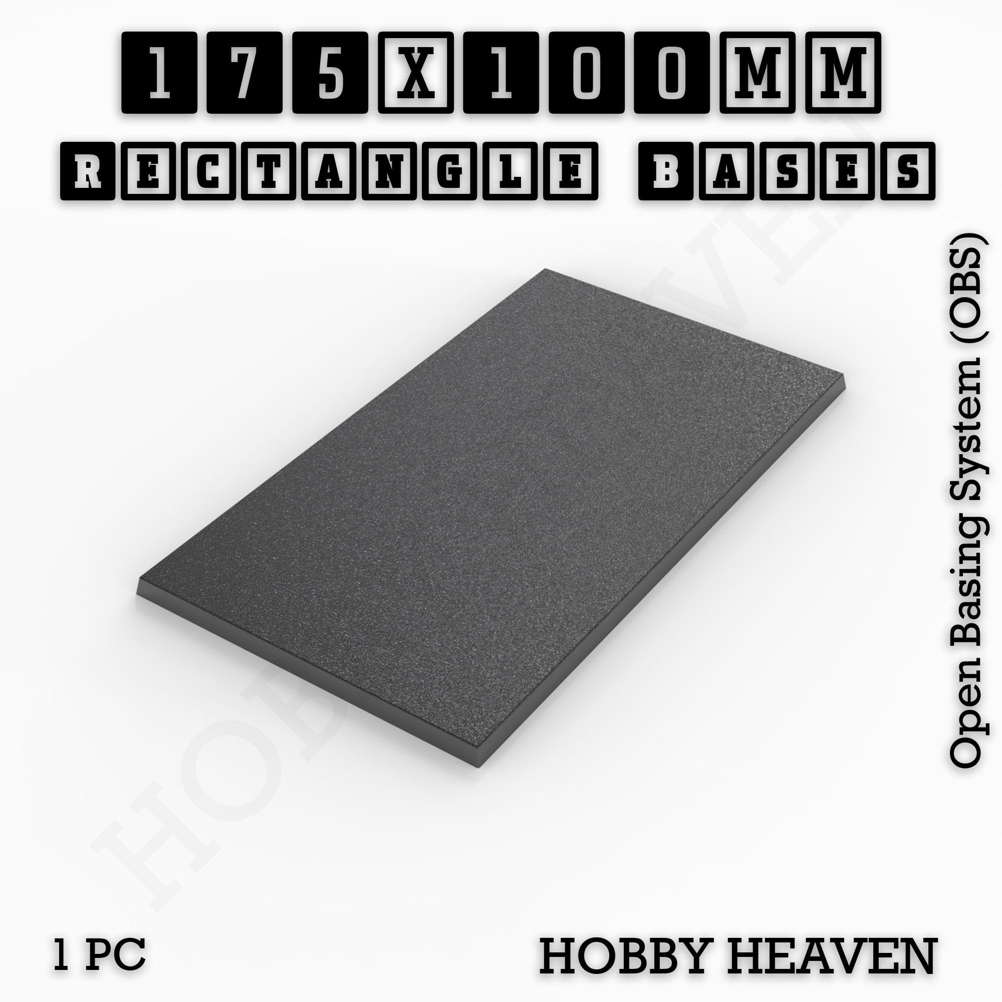Base Rectangle Bases Range Sizes - 125x50mm to 200x175mm Large Sizes 3d Print Full Range Tabletop Games