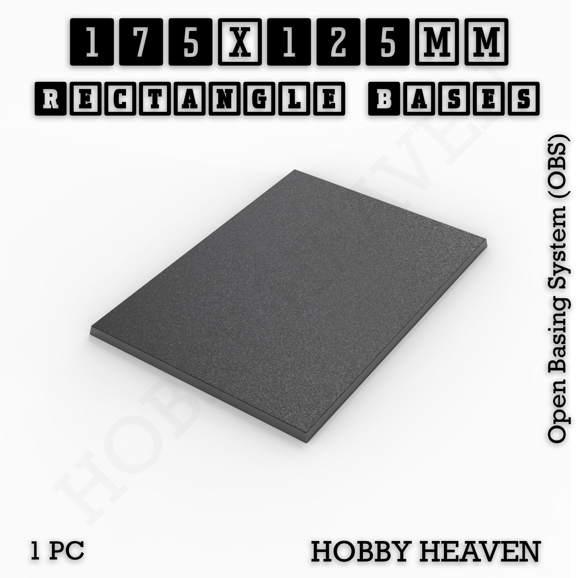 Base Rectangle Bases Range Sizes - 125x50mm to 200x175mm Large Sizes 3d Print Full Range Tabletop Games