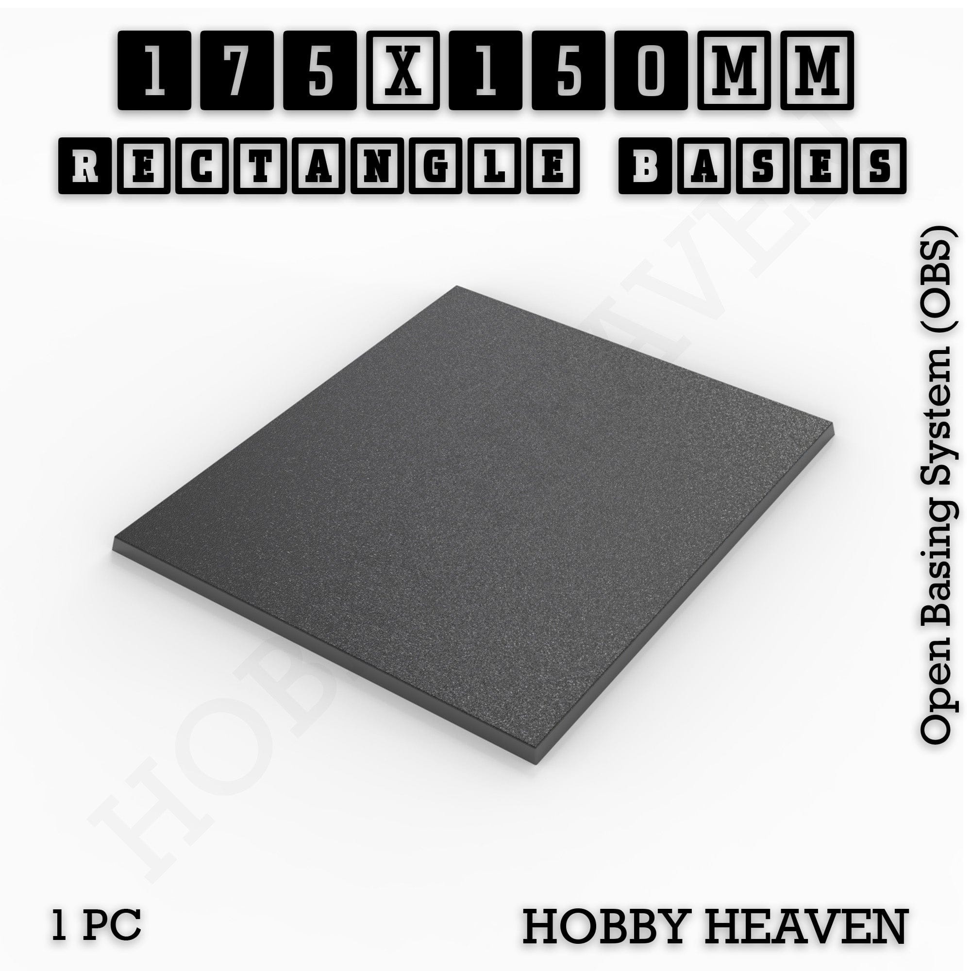Base Rectangle Bases Range Sizes - 125x50mm to 200x175mm Large Sizes 3d Print Full Range Tabletop Games