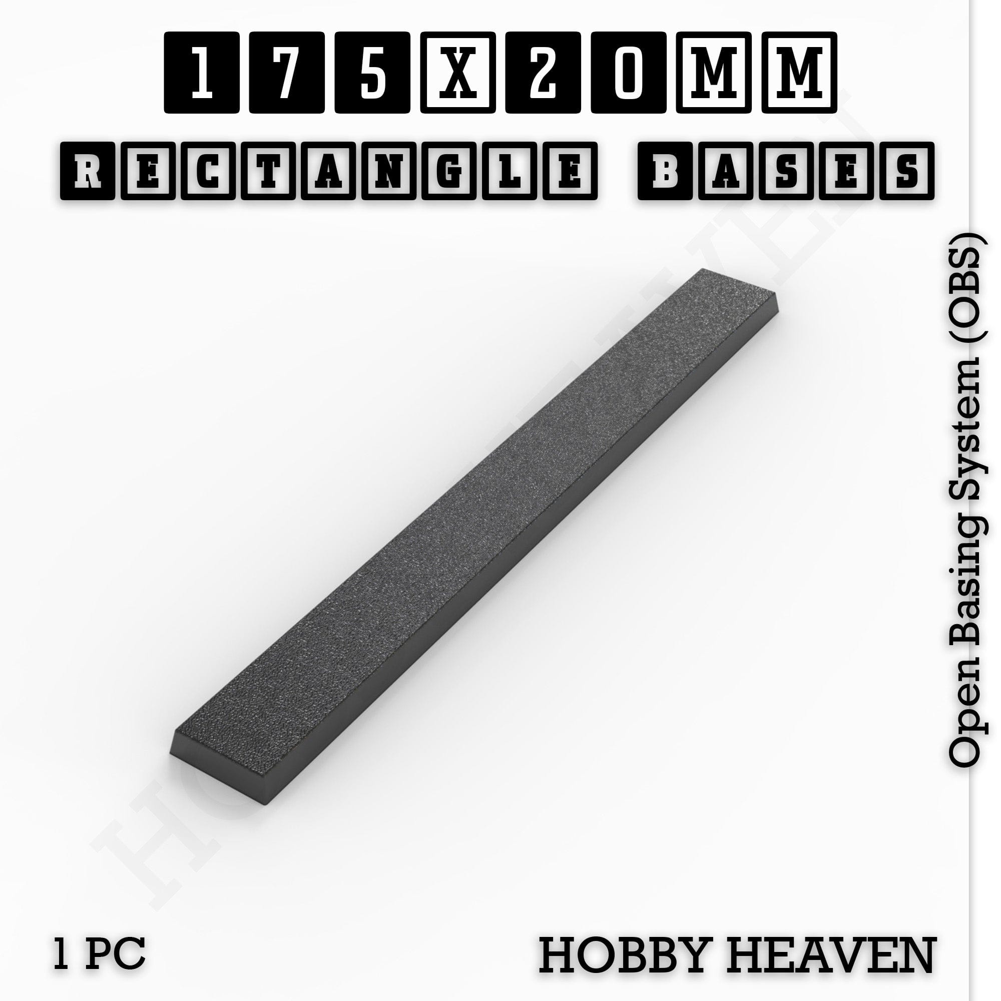 Base Rectangle Bases Range Sizes - 125x50mm to 200x175mm Large Sizes 3d Print Full Range Tabletop Games