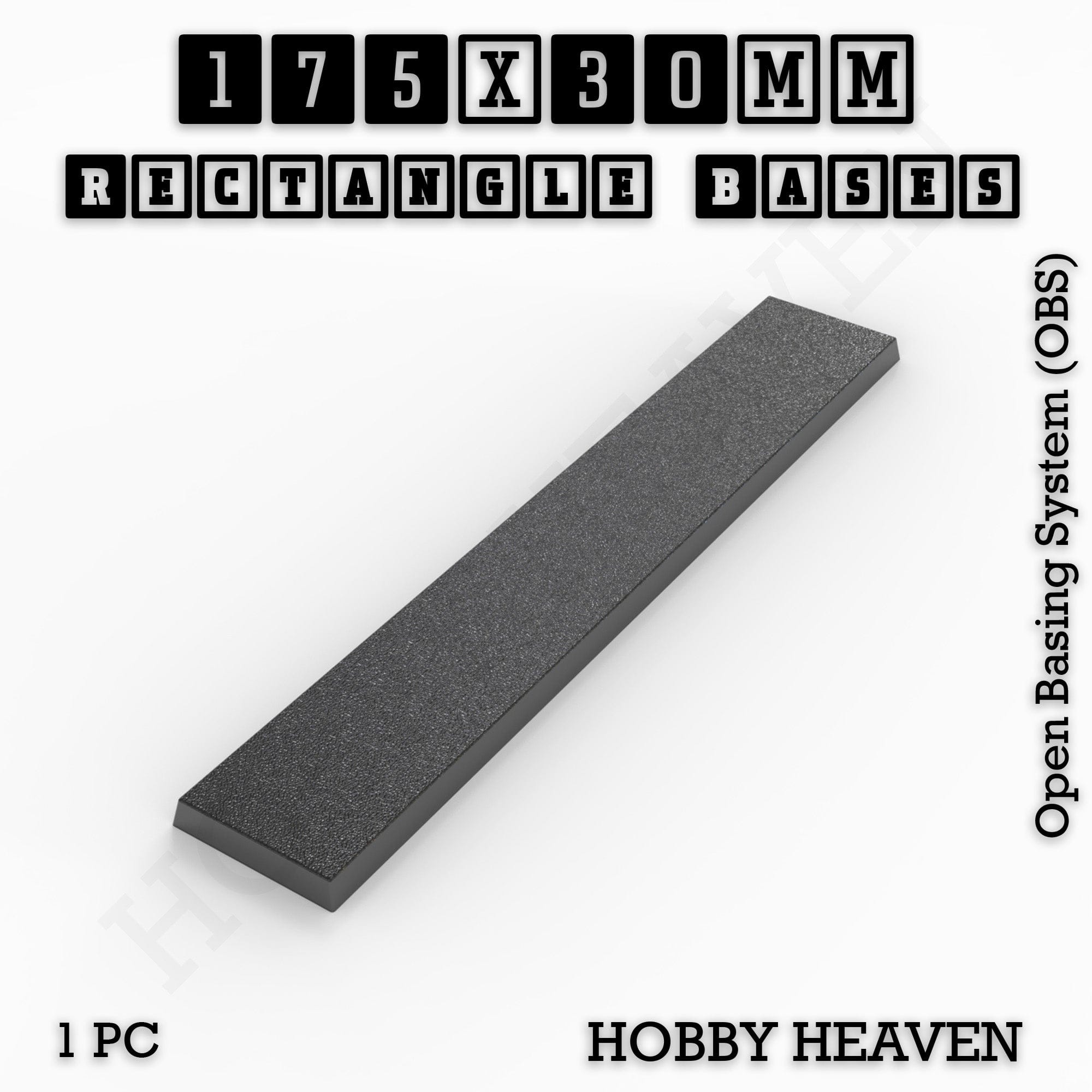 Base Rectangle Bases Range Sizes - 125x50mm to 200x175mm Large Sizes 3d Print Full Range Tabletop Games