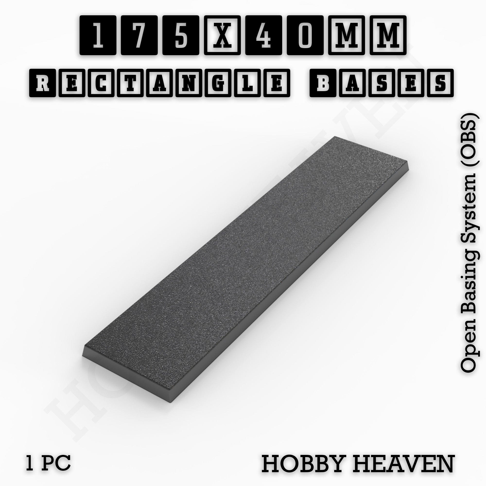 Base Rectangle Bases Range Sizes - 125x50mm to 200x175mm Large Sizes 3d Print Full Range Tabletop Games