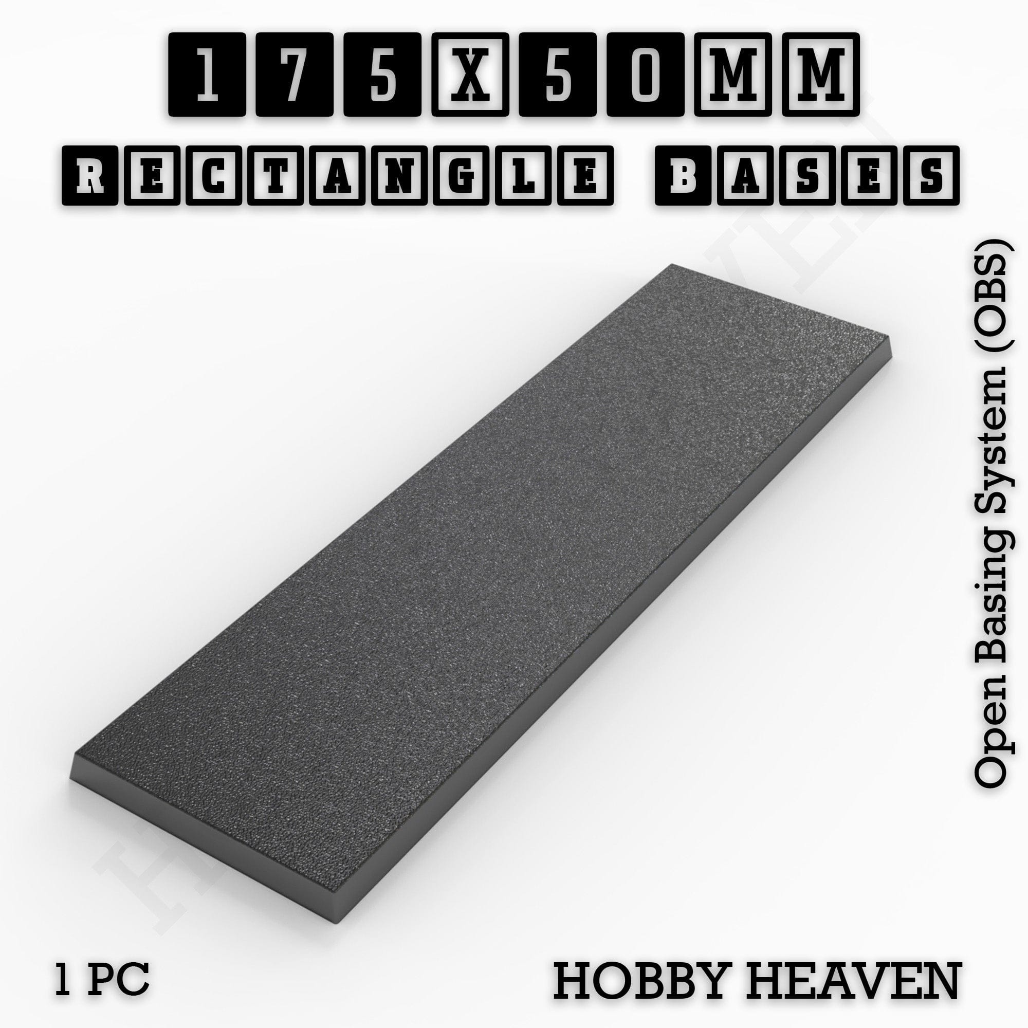 Base Rectangle Bases Range Sizes - 125x50mm to 200x175mm Large Sizes 3d Print Full Range Tabletop Games