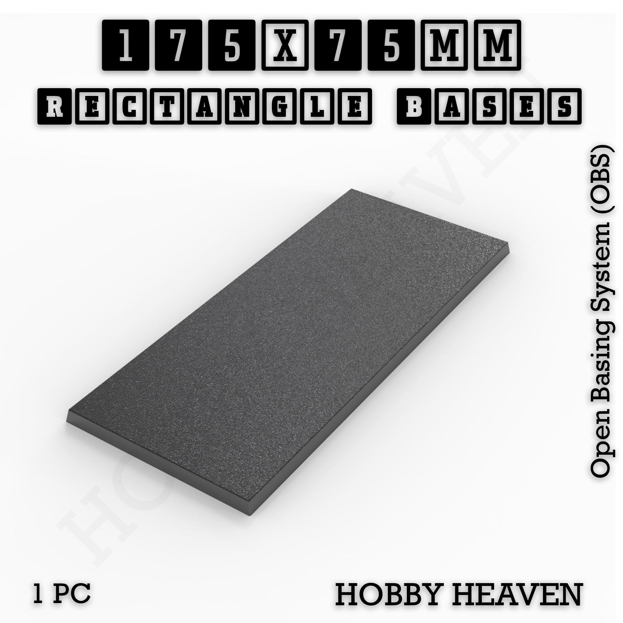 Base Rectangle Bases Range Sizes - 125x50mm to 200x175mm Large Sizes 3d Print Full Range Tabletop Games