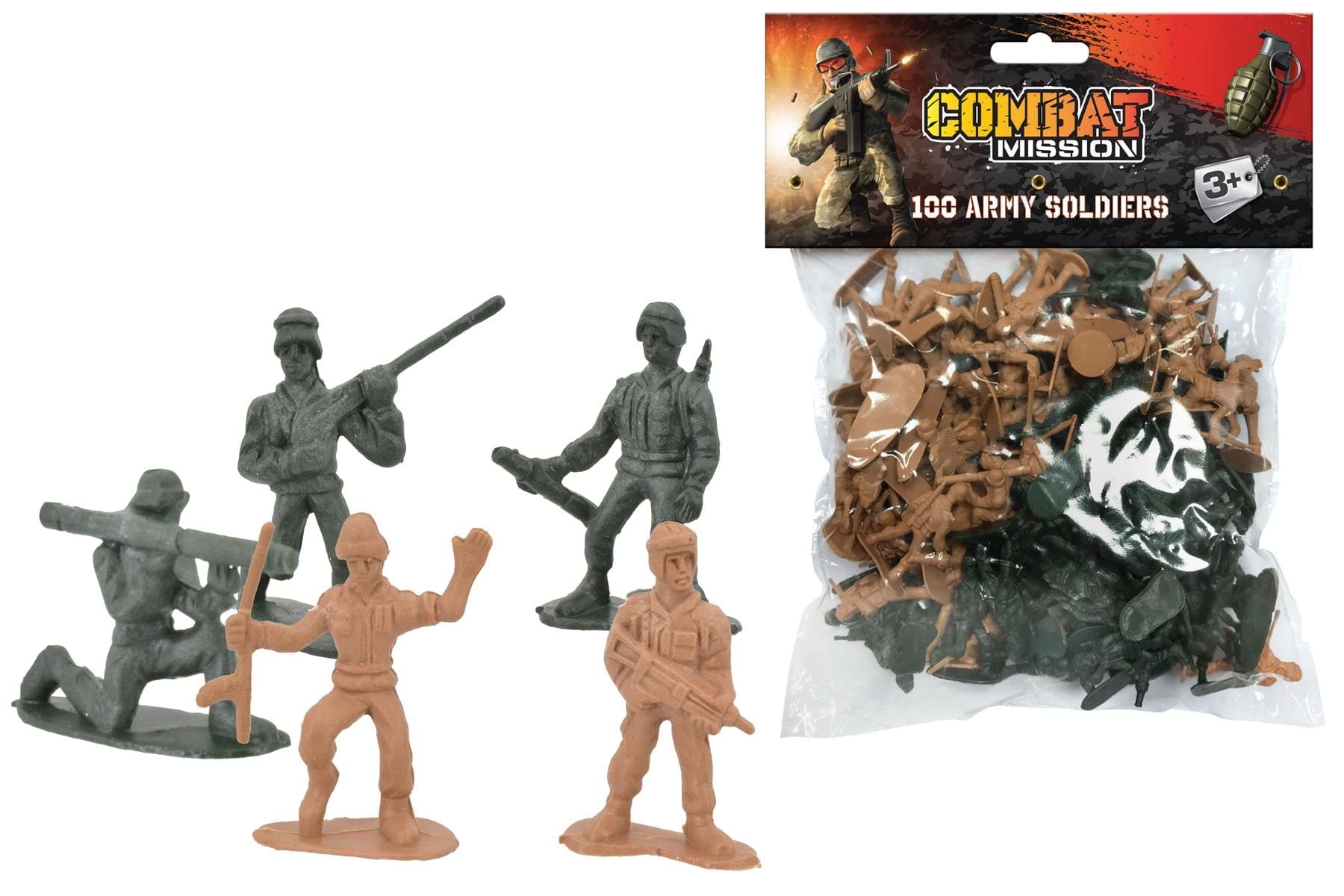 Toys & Games > Toys > Figures, Vehicles & Playsets > Action Figures Children's Classic Toy Army Soldier 100 Piece Set 5033849313852